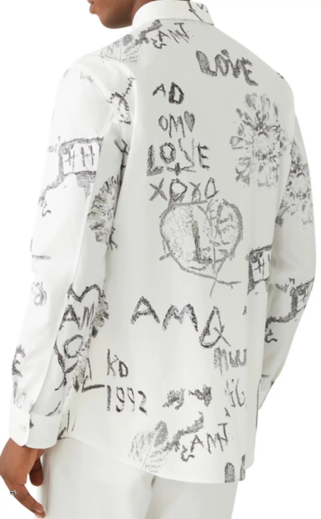 Alexander McQueen Alexander McQueen White Graffiti Shirt Size US XXS / EU 40 - 2 Thumbnail