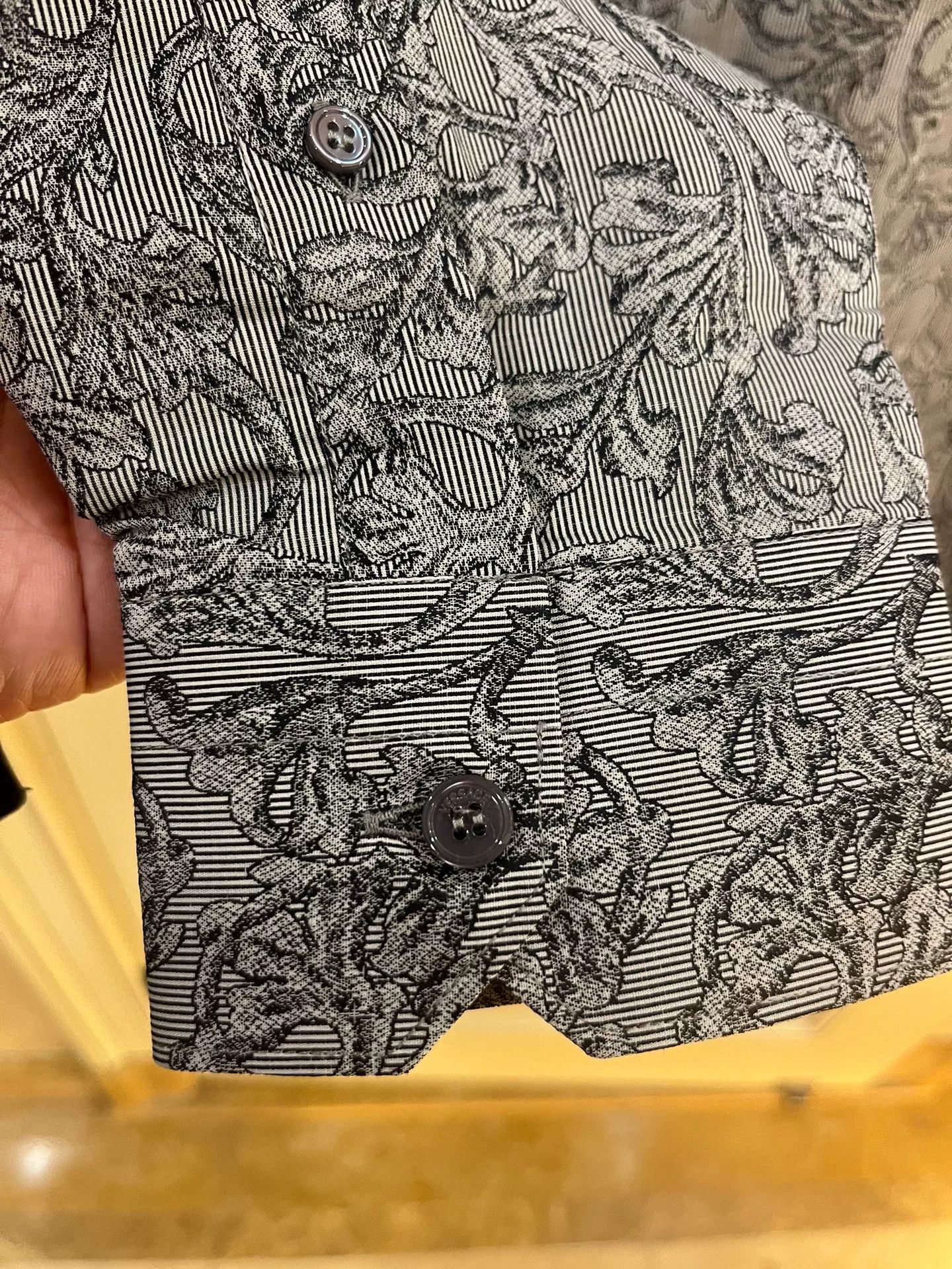 Versace Versace Gray Baroque Print Shirt Size US XXS / EU 40 - 9 Thumbnail