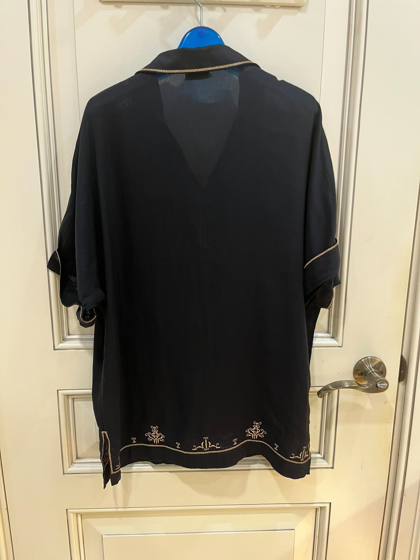 Saint Laurent Paris Saint Laurent Gold Embroidery Short-Sleeve Shirt Size US XL / EU 56 / 4 - 7 Thumbnail