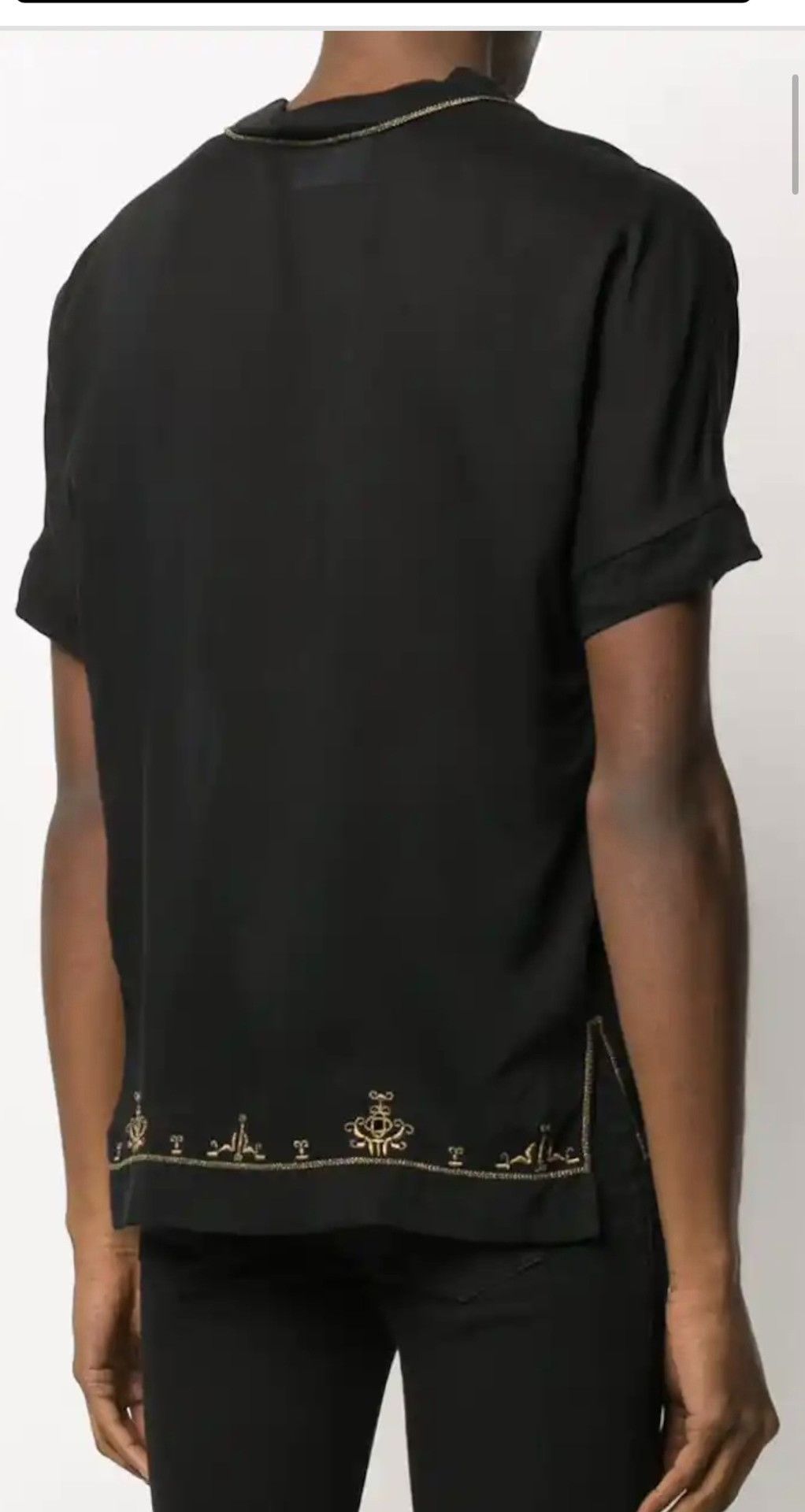Saint Laurent Paris Saint Laurent Gold Embroidery Short-Sleeve Shirt Size US XL / EU 56 / 4 - 3 Thumbnail