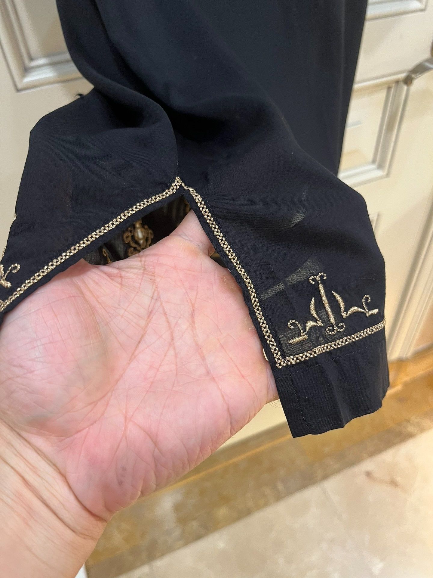 Saint Laurent Paris Saint Laurent Gold Embroidery Short-Sleeve Shirt Size US XL / EU 56 / 4 - 8 Thumbnail