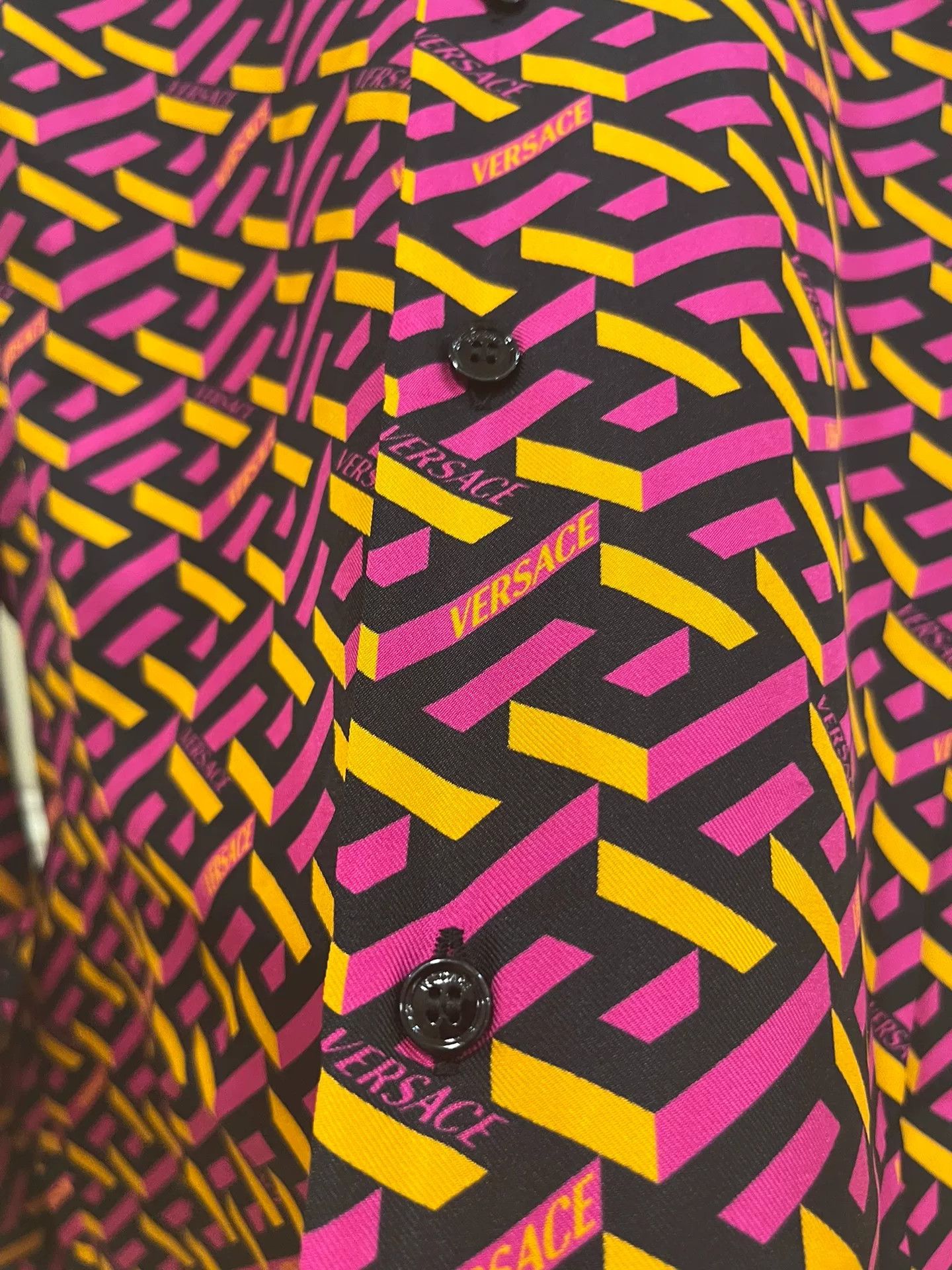 Versace Versace La Greca Print Silk Shirt Size US S / EU 44-46 / 1 - 5 Thumbnail