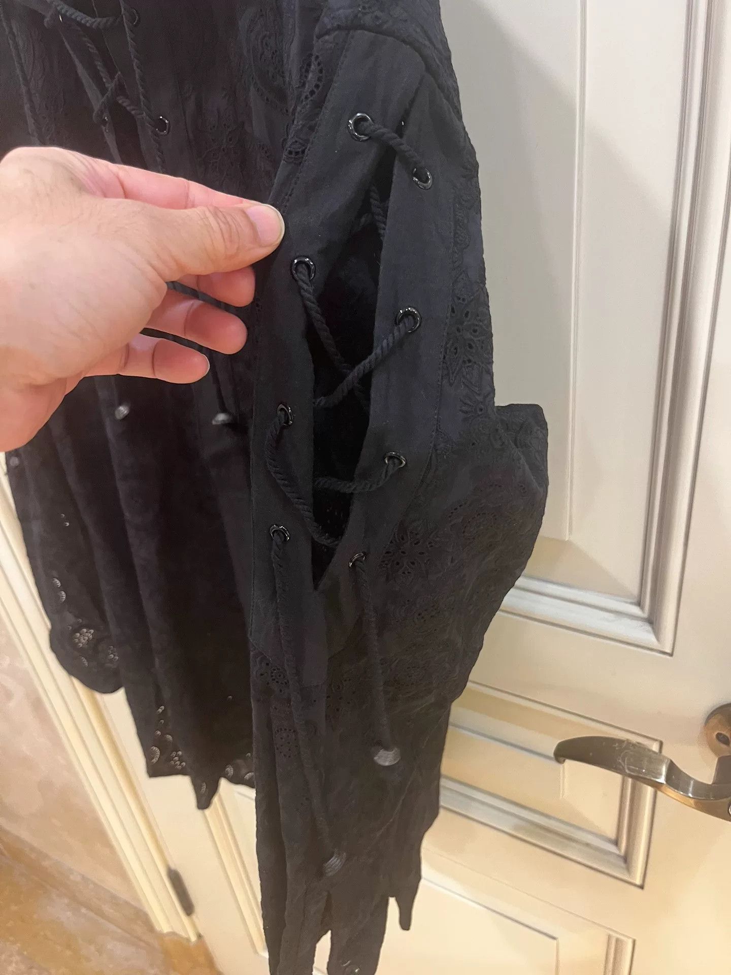 Saint Laurent Paris Saint Laurent Black Embroidered French Tie Shirt Size US XXS / EU 40 - 7 Thumbnail