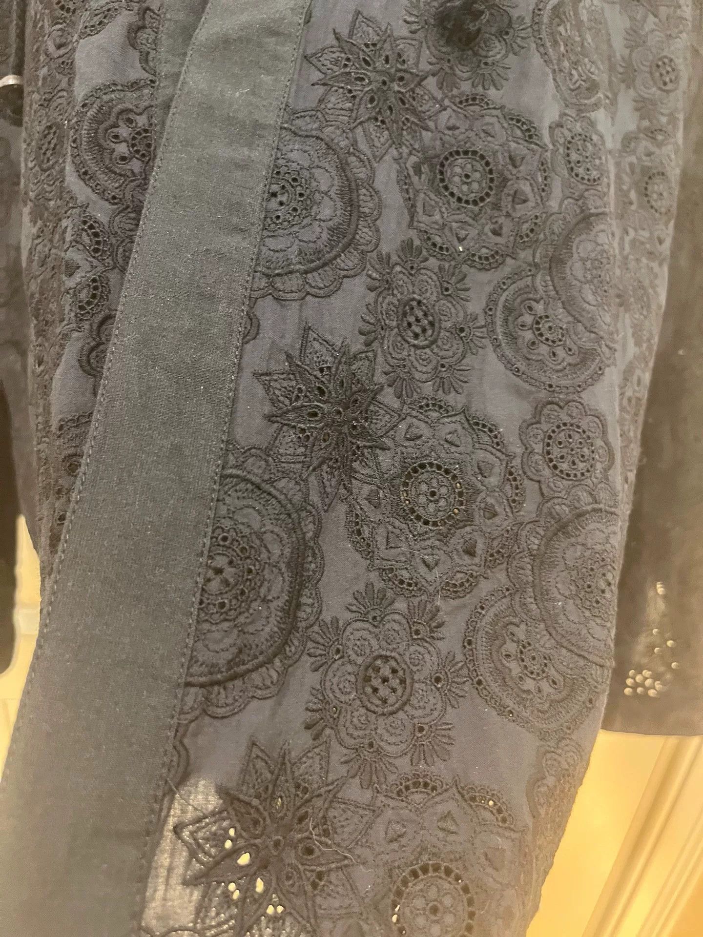 Saint Laurent Paris Saint Laurent Black Embroidered French Tie Shirt Size US XXS / EU 40 - 8 Thumbnail