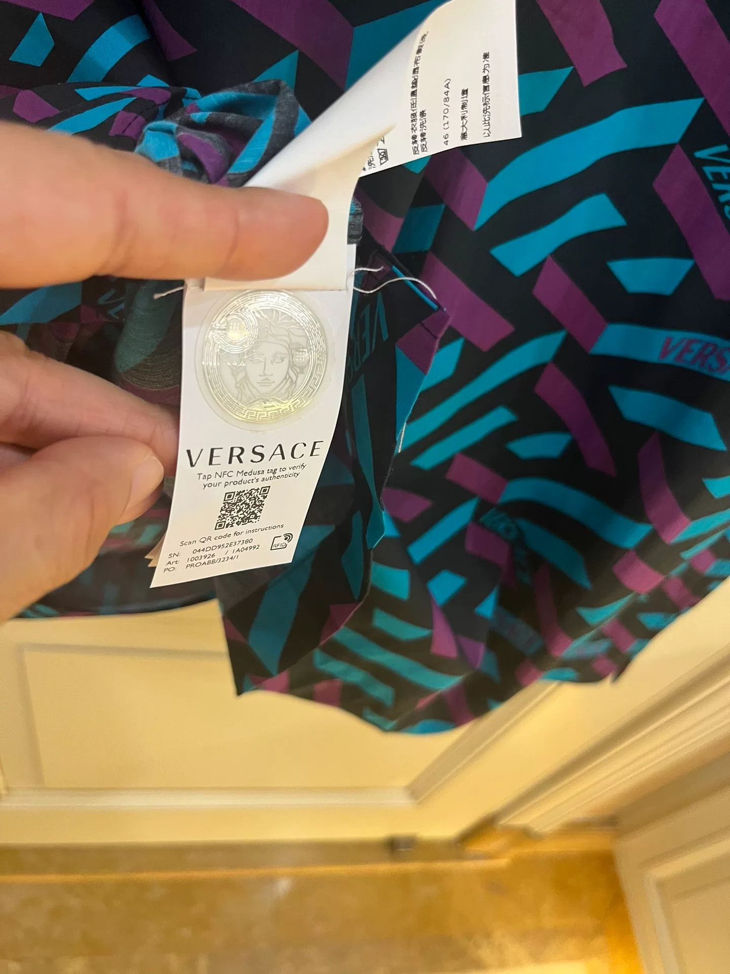 Versace Versace Greca Print Short Sleeve Shirt Size US S / EU 44-46 / 1 - 9 Thumbnail