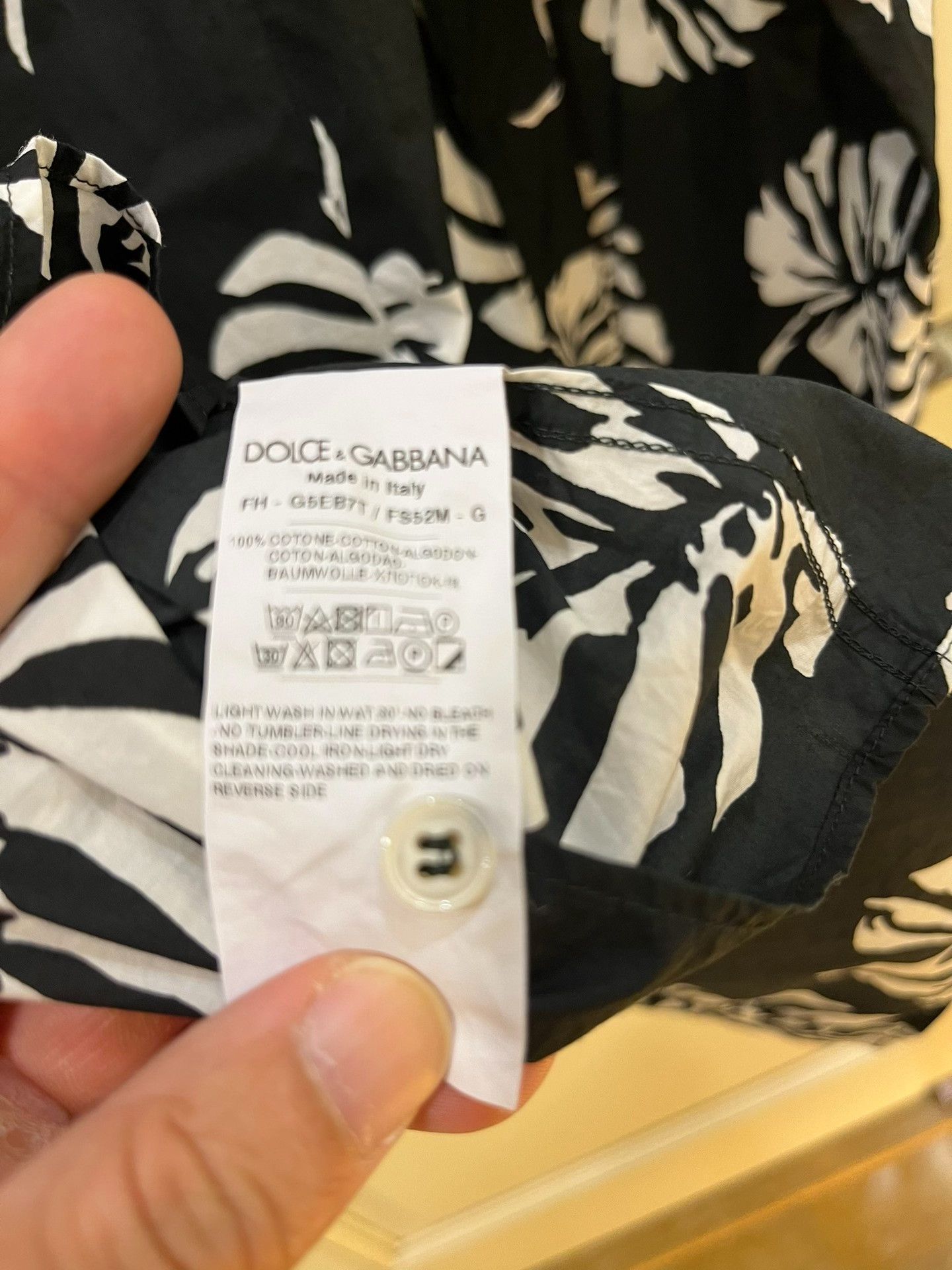 Dolce & Gabbana Dolce&Gabbana Cotton Leaf Print Shirt Size S / US 4 / IT 40 - 6 Thumbnail