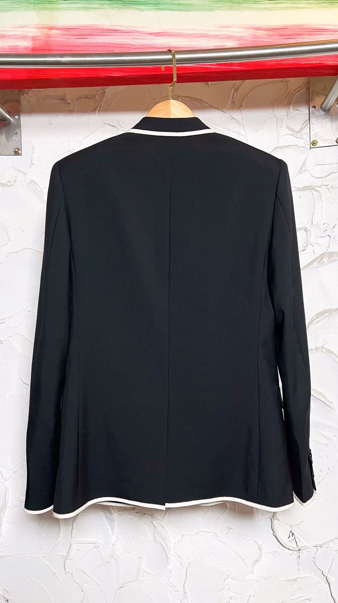 Saint Laurent Paris Saint Laurent Black Blazer with White Trim Size US M / EU 48-50 / 2 - 2 Thumbnail