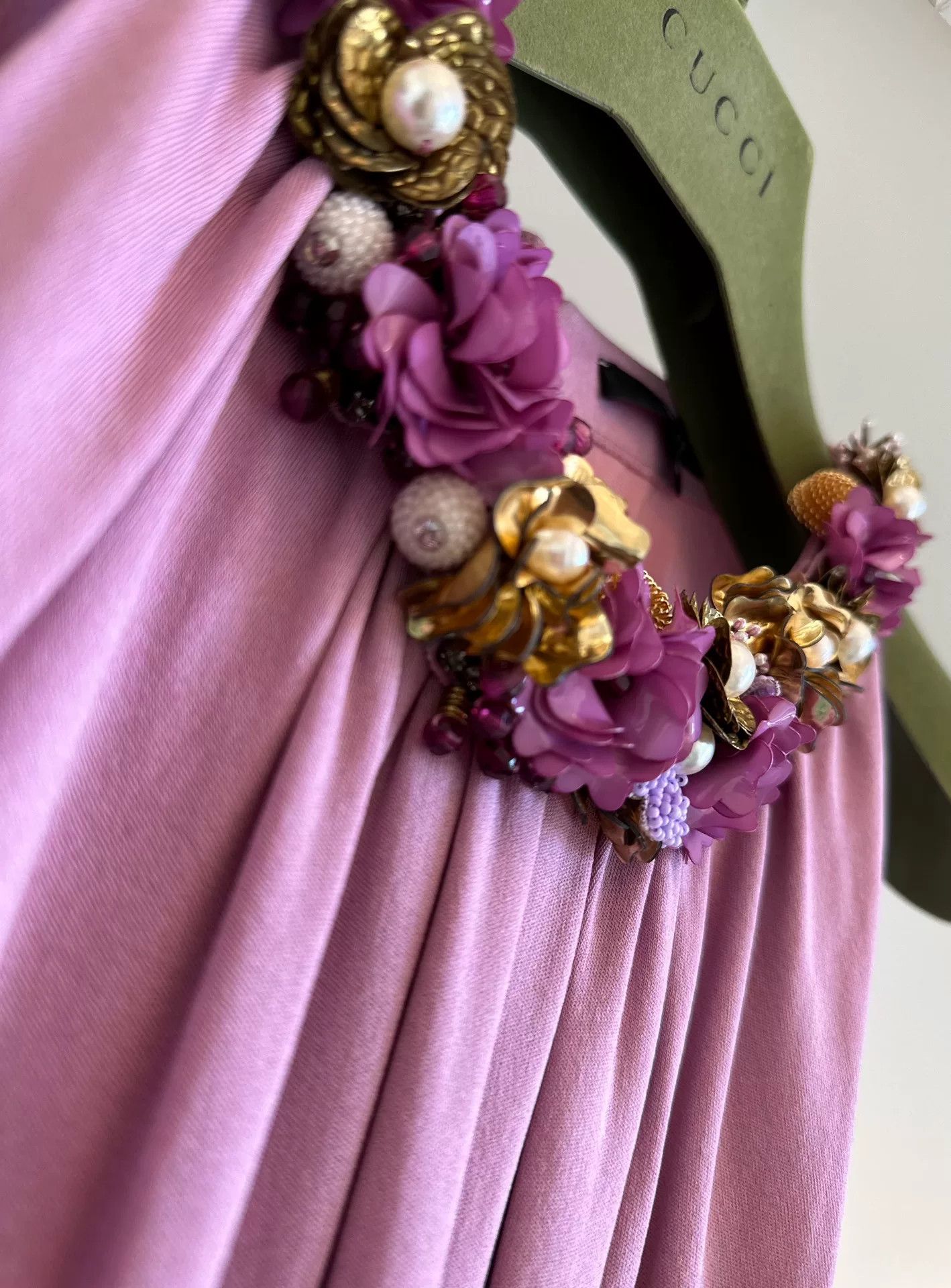 Gucci Limited Runway Crystal Flower Evening Dress