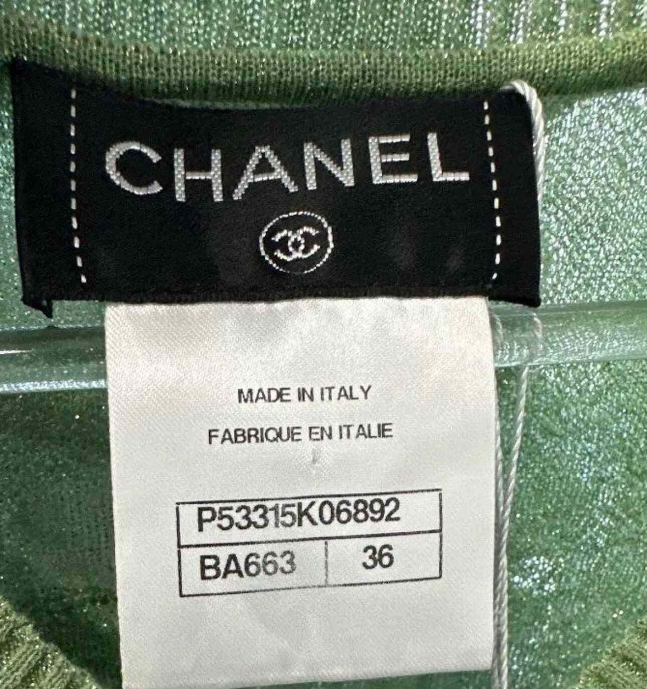 Chanel Chanel Gold Thread Green Fitted Dress Size XS / US 0-2 / IT 36-38 - 7 Thumbnail