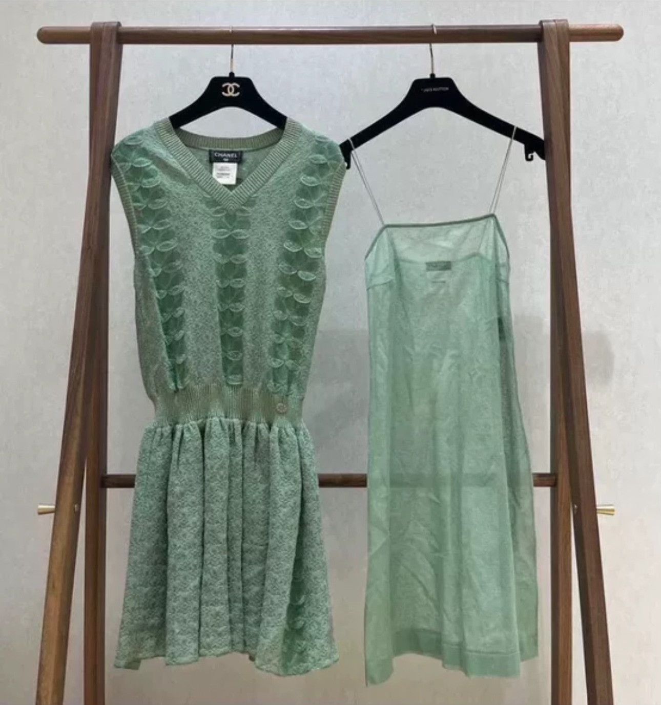 Chanel Chanel Gold Thread Green Fitted Dress Size XS / US 0-2 / IT 36-38 - 3 Thumbnail