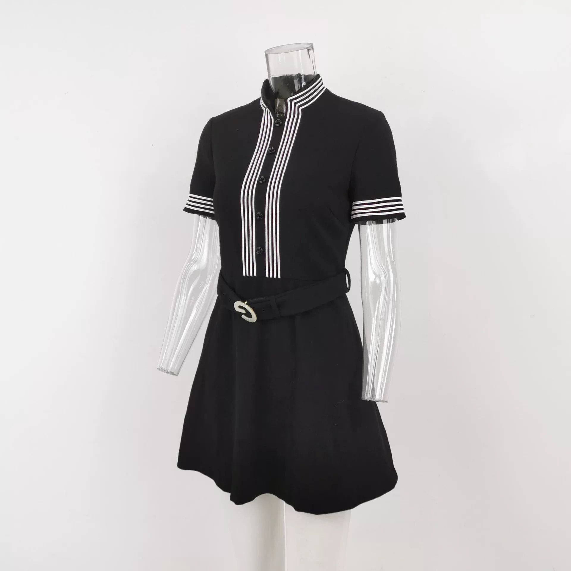 Gucci Gucci Black Classic Striped Wool Dress Size XS / US 0-2 / IT 36-38 - 2 Thumbnail