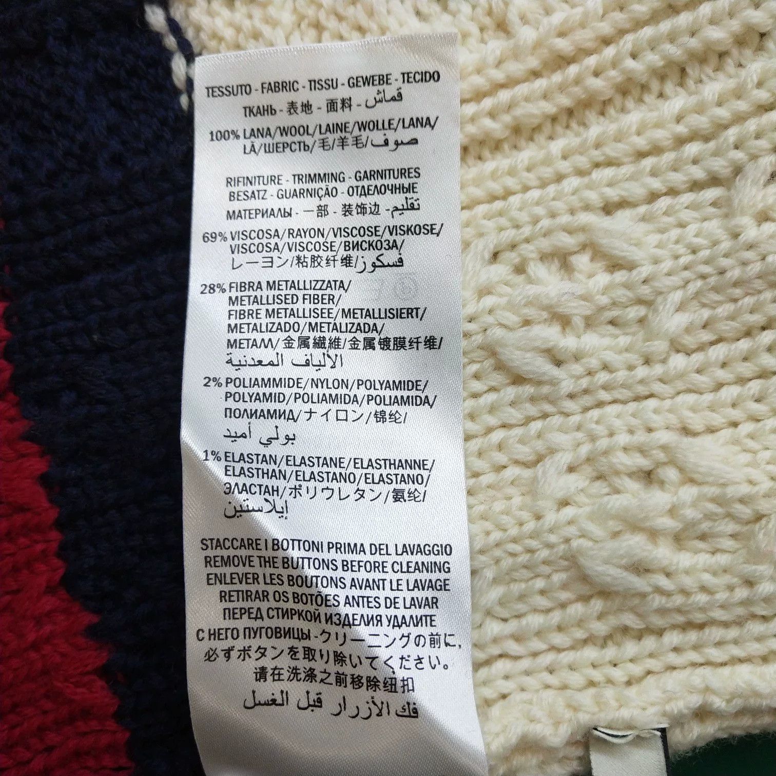 Gucci Gucci Color Block Pearl Button Wool Sweater Size M / US 6-8 / IT 42-44 - 6 Thumbnail