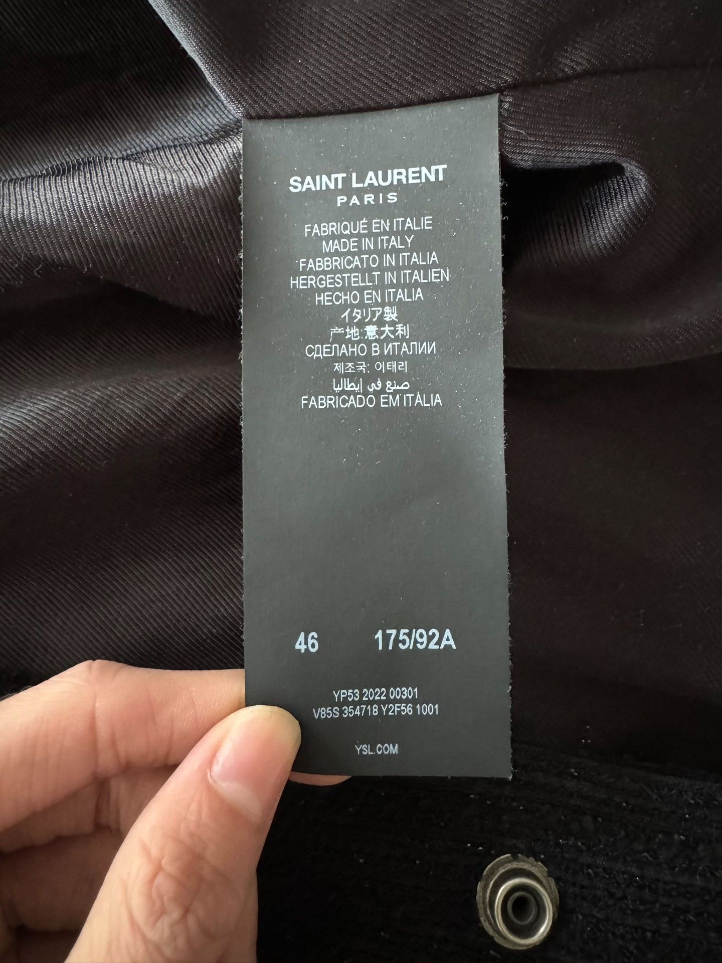 Saint Laurent Paris Saint Laurent Black Varsity Jacket Size US S / EU 44-46 / 1 - 6 Thumbnail