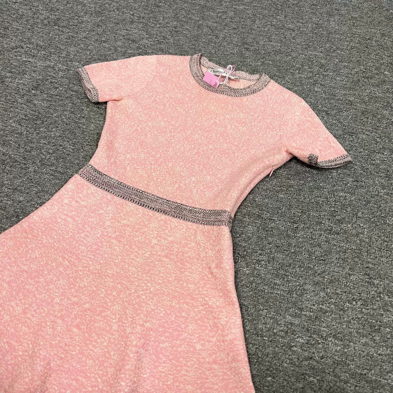 Dior Dior Pink Silk-Cotton Knit Short-Sleeve Dress Size XS / US 0-2 / IT 36-38 - 3 Thumbnail