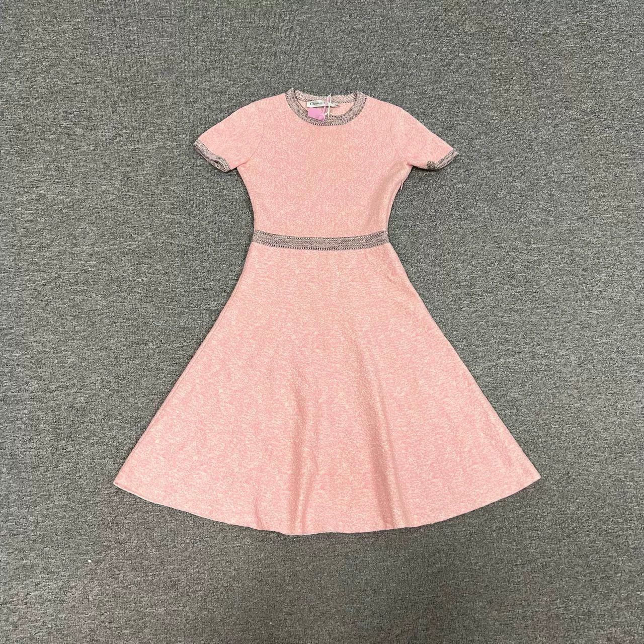 Dior Dior Pink Silk-Cotton Knit Short-Sleeve Dress Size XS / US 0-2 / IT 36-38 - 2 Thumbnail
