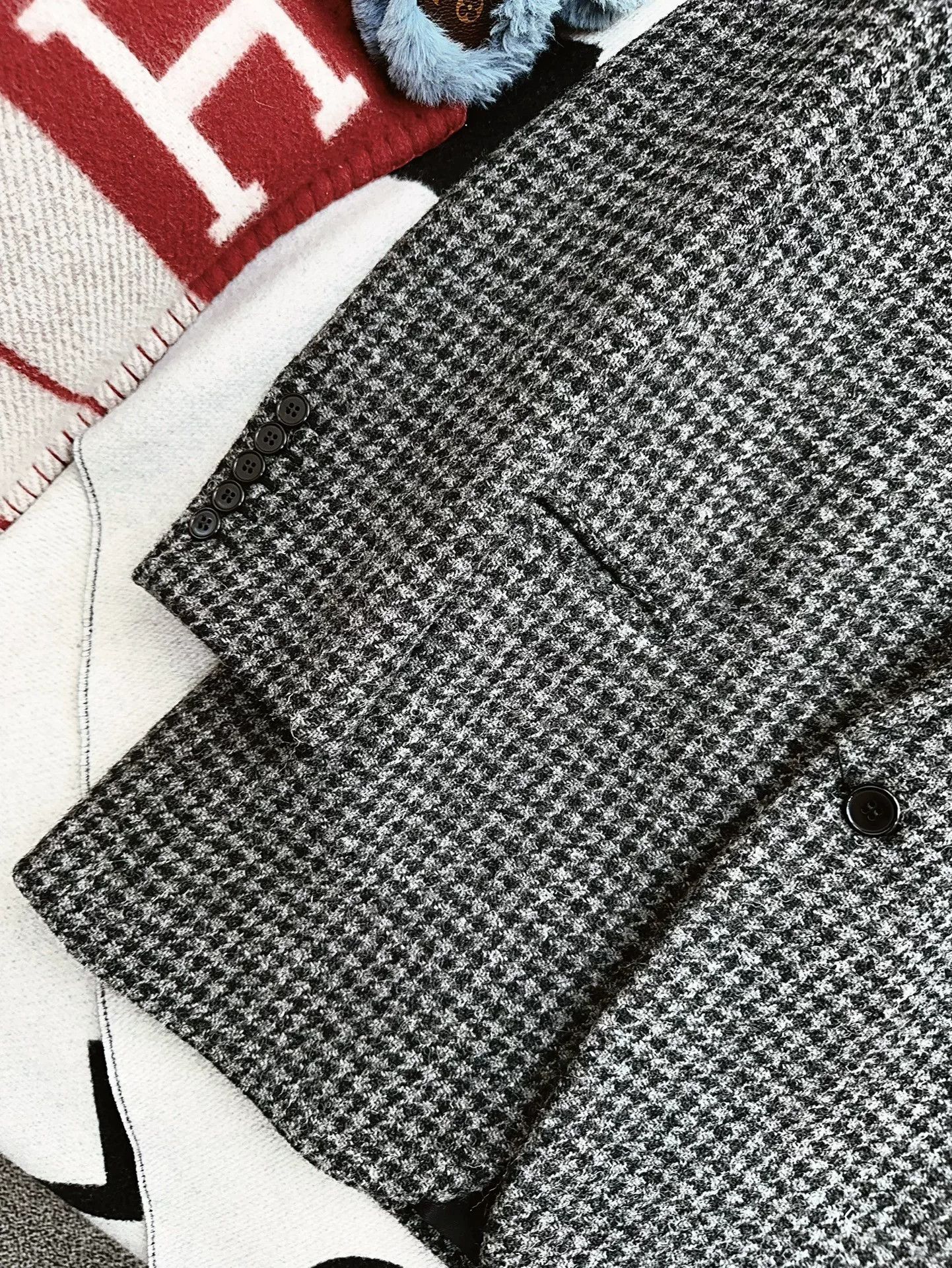 Saint Laurent Paris Saint Laurent Houndstooth Wool Blazer Size XS / US 0-2 / IT 36-38 - 3 Thumbnail