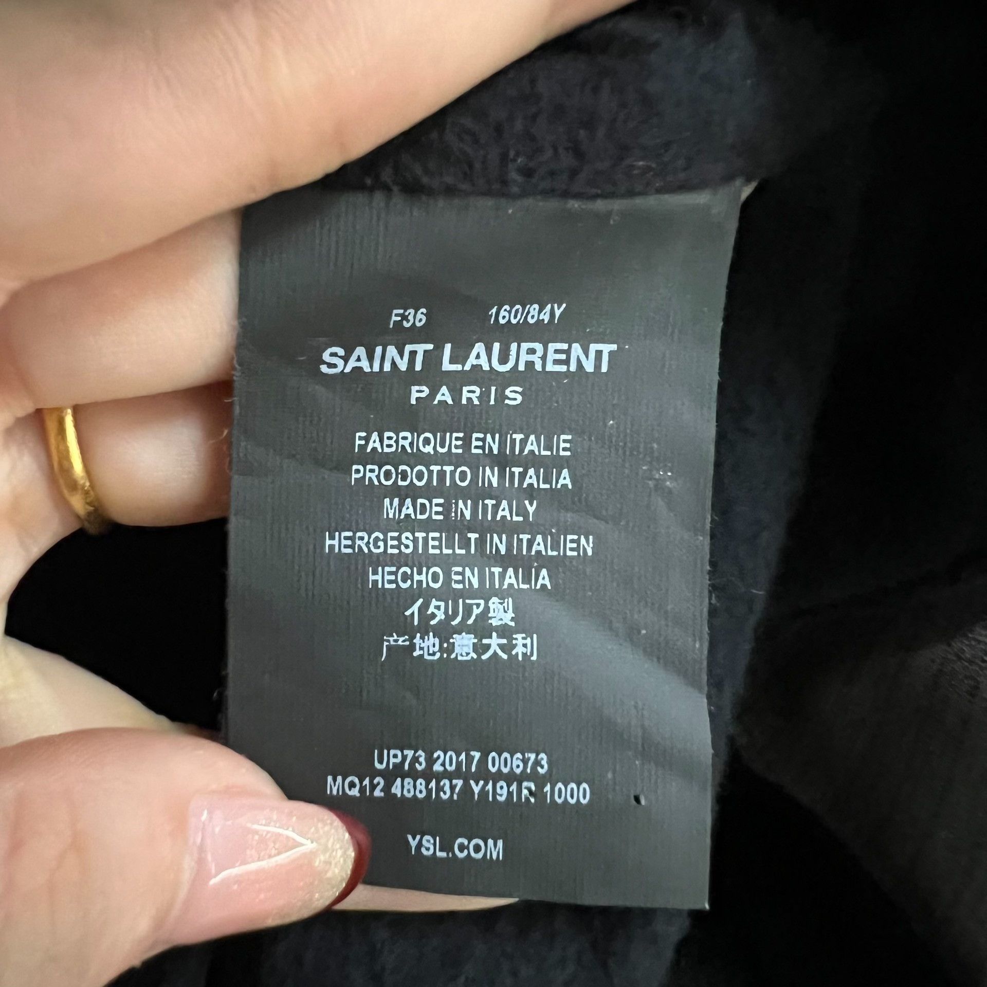 Saint Laurent Paris Saint Laurent Black Cropped Jacket Size XS / US 0-2 / IT 36-38 - 3 Thumbnail