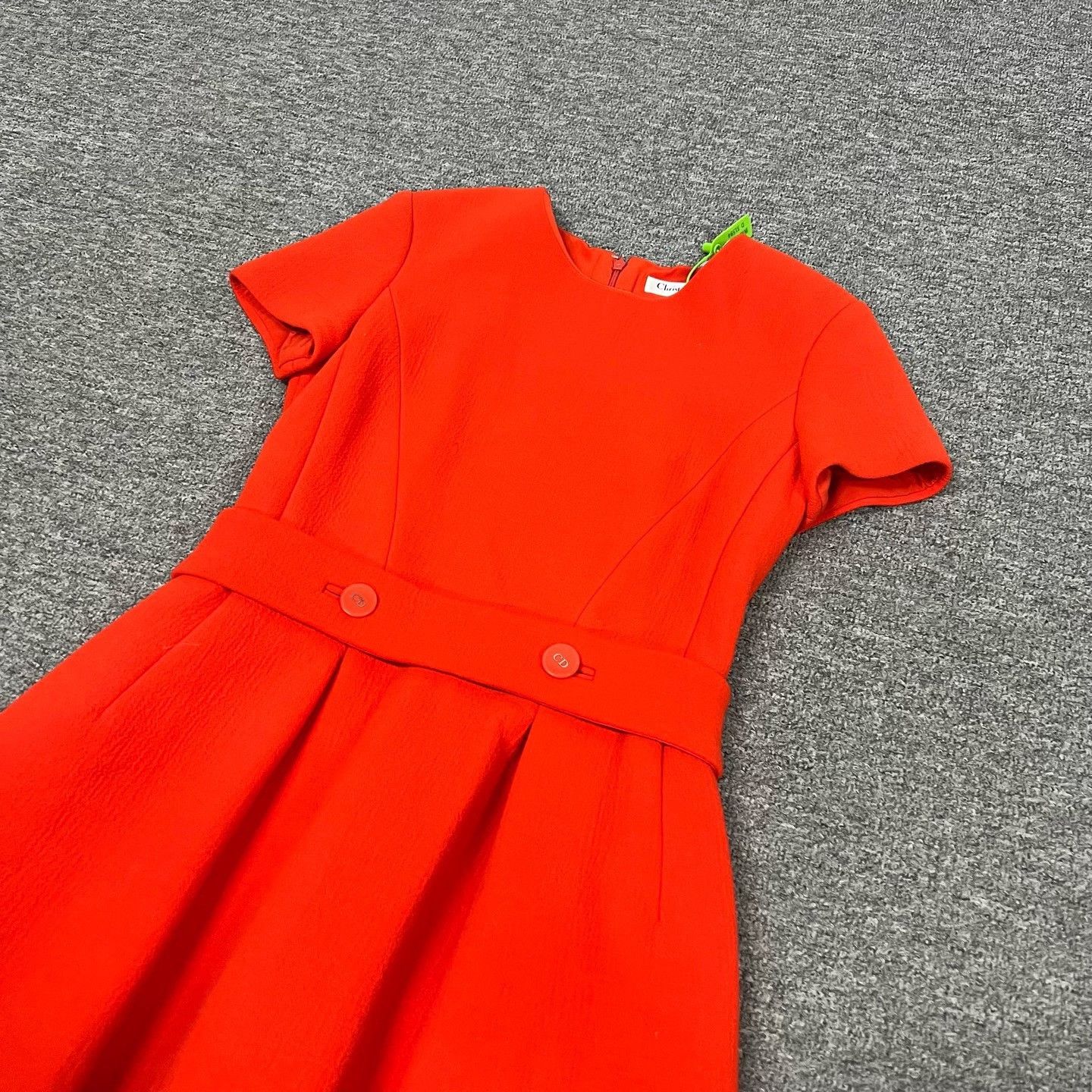 Dior Dior Red Silk Wool Waist-Cinched Dress Size M / US 6-8 / IT 42-44 - 3 Thumbnail