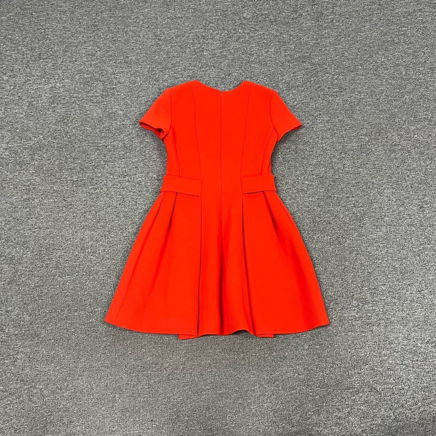 Dior Dior Red Silk Wool Waist-Cinched Dress Size M / US 6-8 / IT 42-44 - 2 Thumbnail