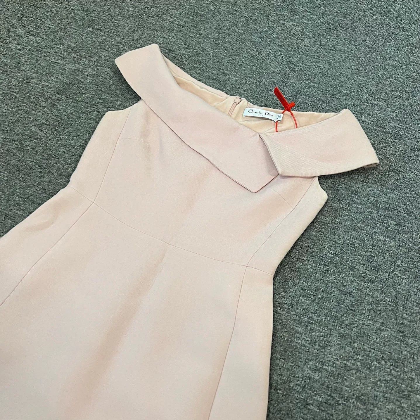 Dior Dior Pink Off-Shoulder Silk Wool Dress Size XS / US 0-2 / IT 36-38 - 4 Thumbnail