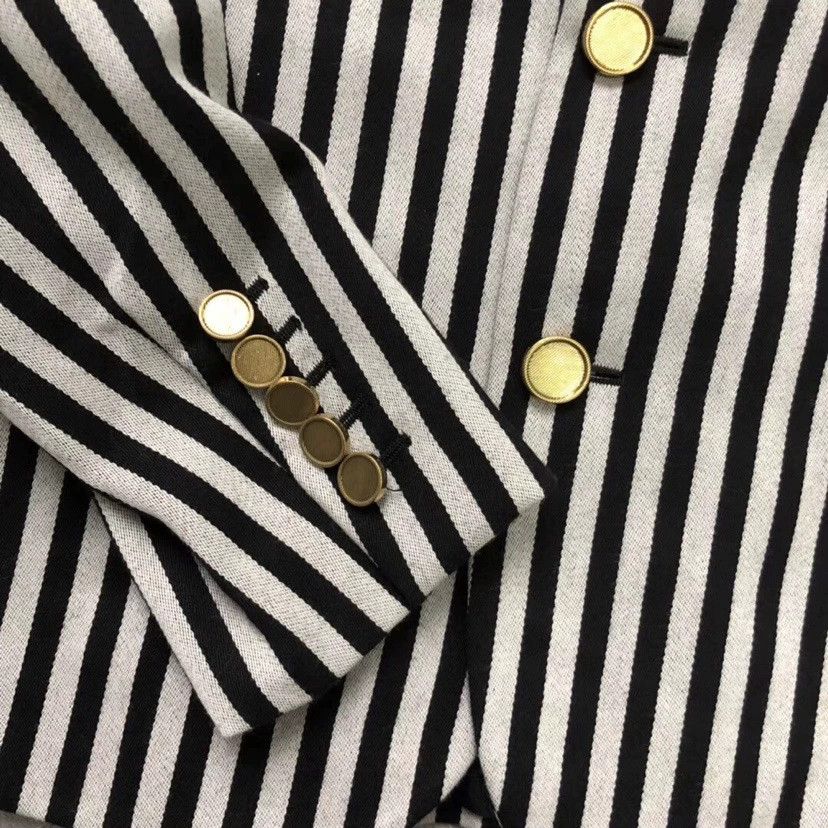 Saint Laurent Paris Saint Laurent Black White Striped Wool Blazer Size XS / US 0-2 / IT 36-38 - 4 Thumbnail