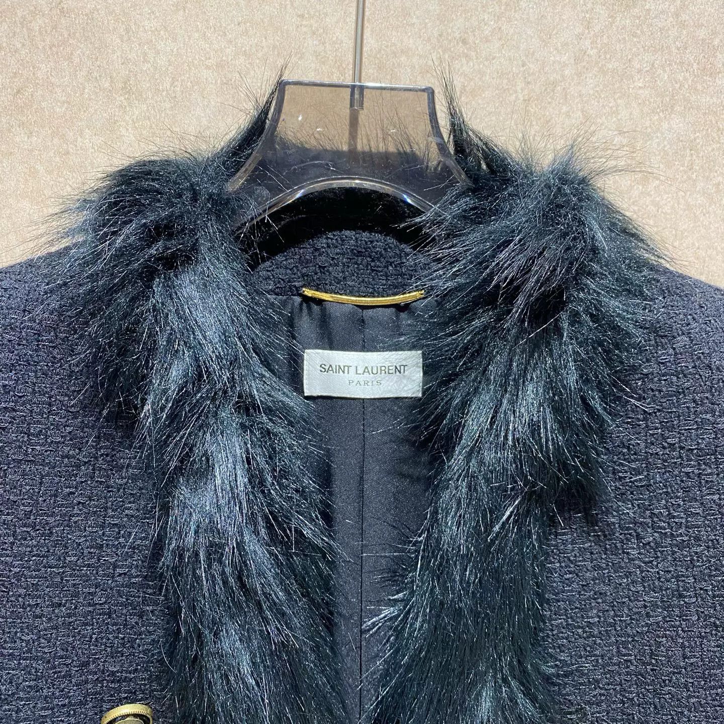 Saint Laurent Paris Saint Laurent Fur Collar Double-Breasted Coat Size S / US 4 / IT 40 - 3 Thumbnail