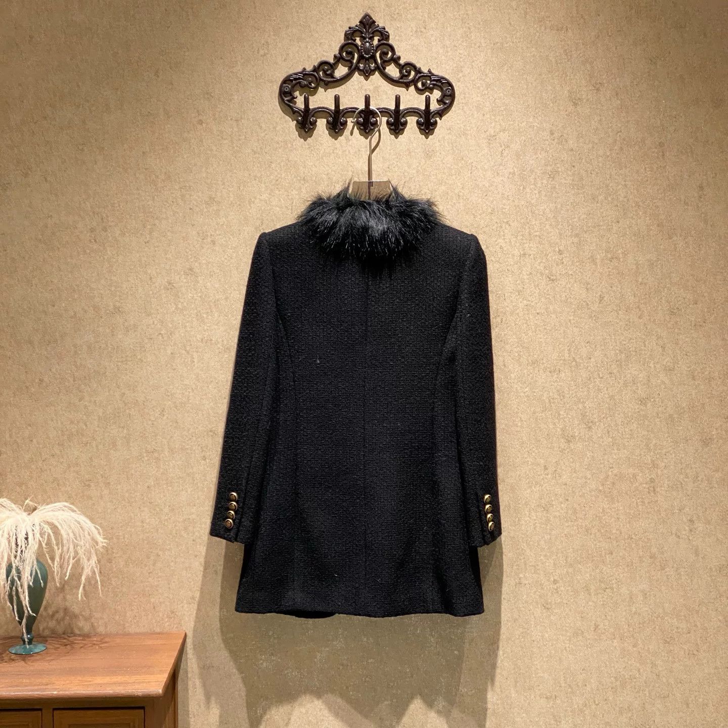 Saint Laurent Paris Saint Laurent Fur Collar Double-Breasted Coat Size S / US 4 / IT 40 - 2 Thumbnail
