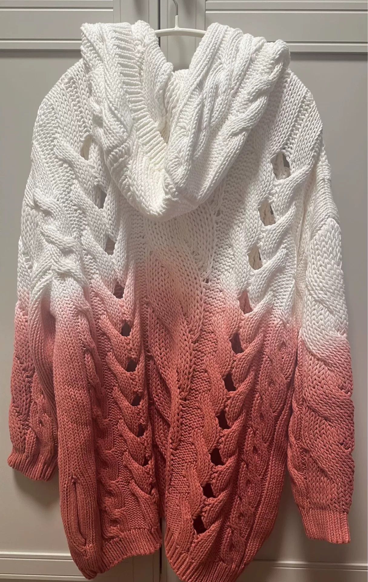 Saint Laurent Paris Saint Laurent Gradient Pink Hooded Cardigan Size M / US 6-8 / IT 42-44 - 2 Thumbnail
