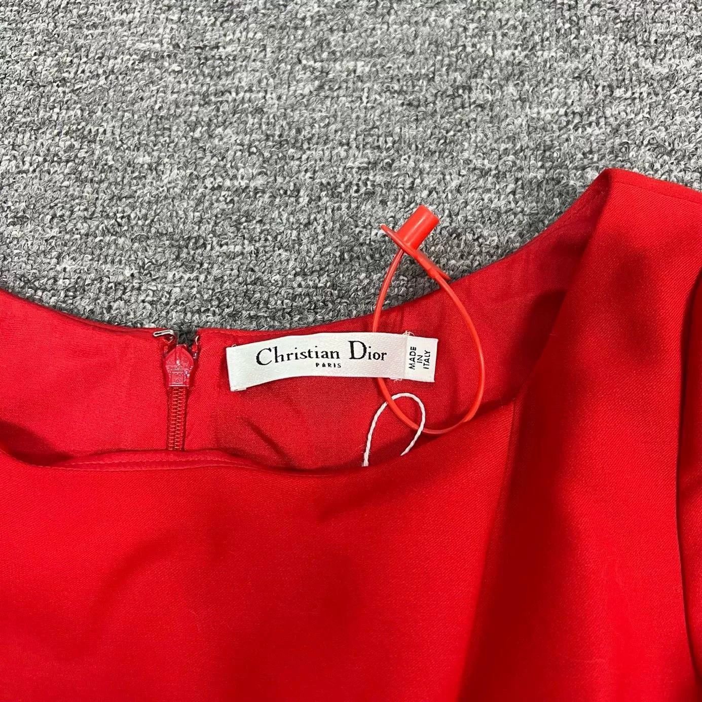 Dior Authentic Dior Runway Silk Wool Red Dress Size XXS / US 00 / IT 34 - 5 Thumbnail
