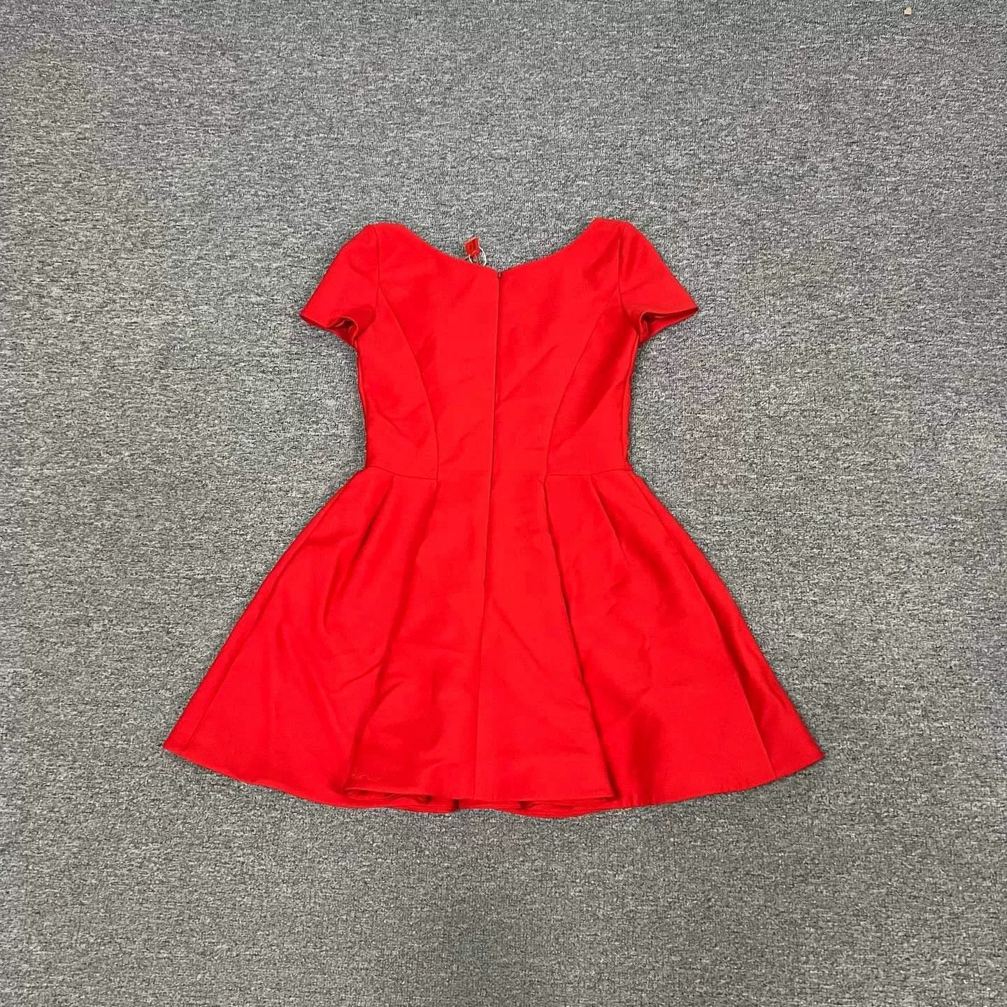 Dior Authentic Dior Runway Silk Wool Red Dress Size XXS / US 00 / IT 34 - 2 Thumbnail