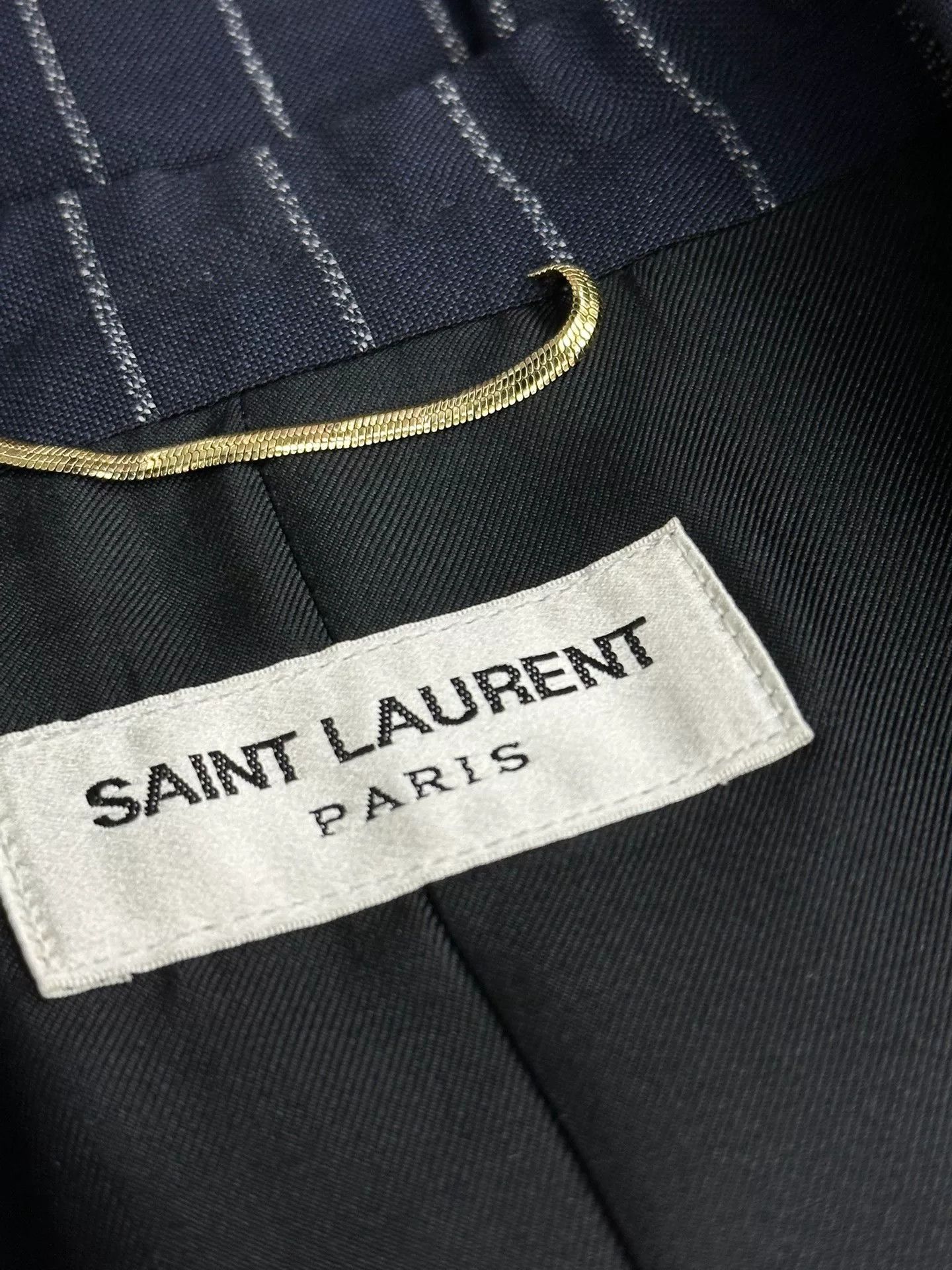Saint Laurent Paris Saint Laurent YSL Dark Blue Pinstripe Blazer Size S / US 4 / IT 40 - 3 Thumbnail