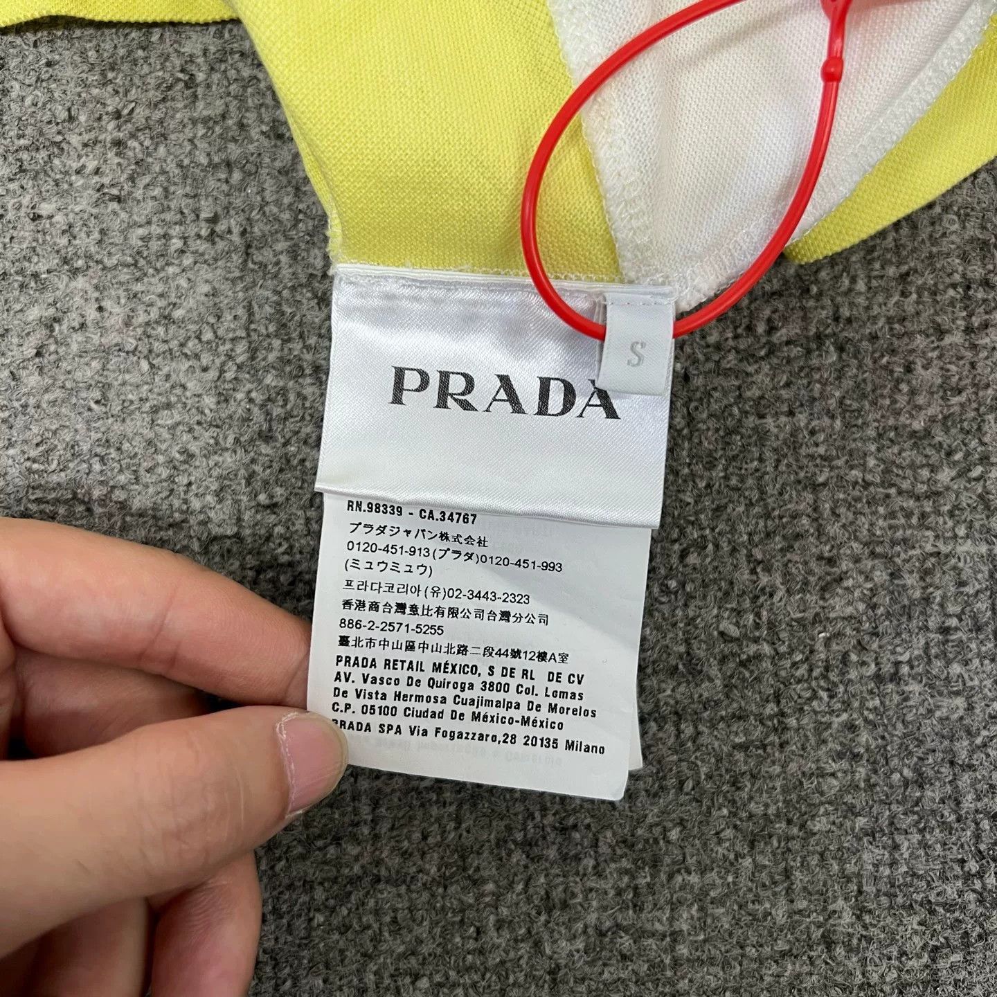 Prada Prada Triangle Logo Striped Short-Sleeve Polo Size US S / EU 44-46 / 1 - 6 Thumbnail