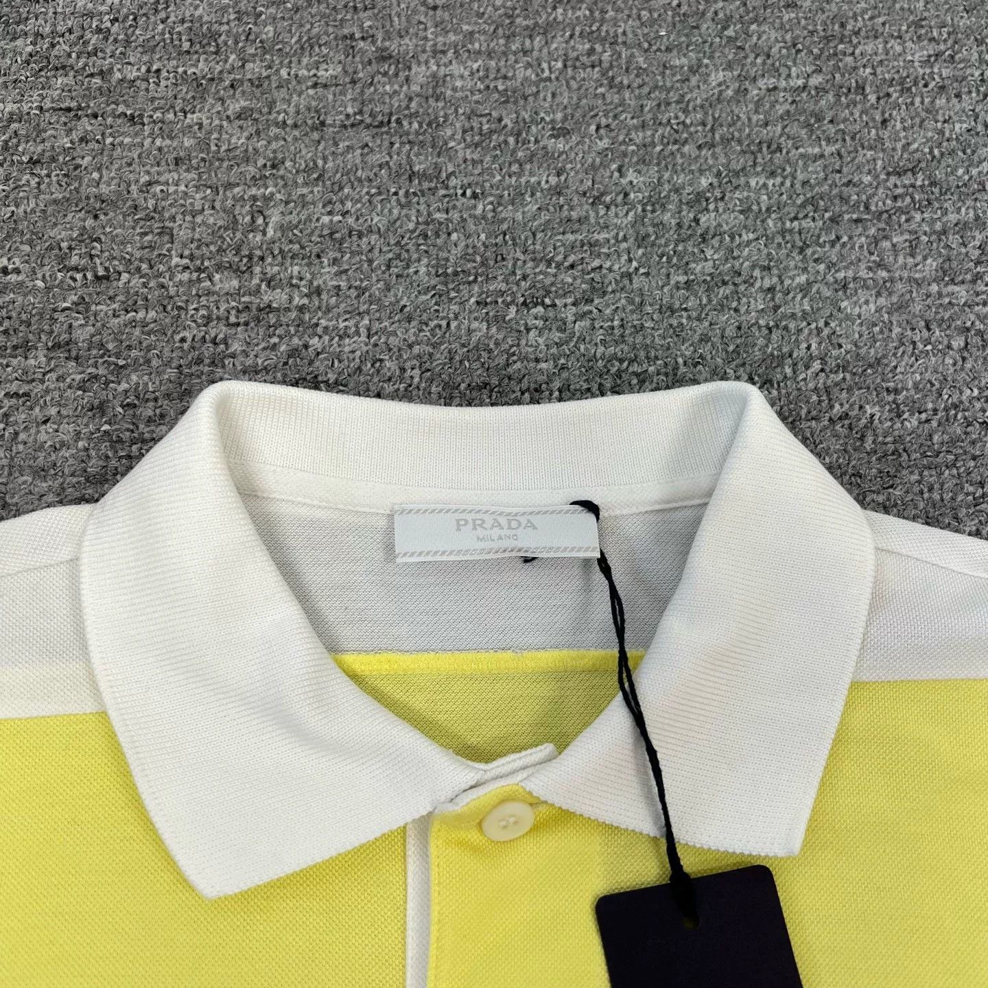 Prada Prada Triangle Logo Striped Short-Sleeve Polo Size US S / EU 44-46 / 1 - 5 Thumbnail