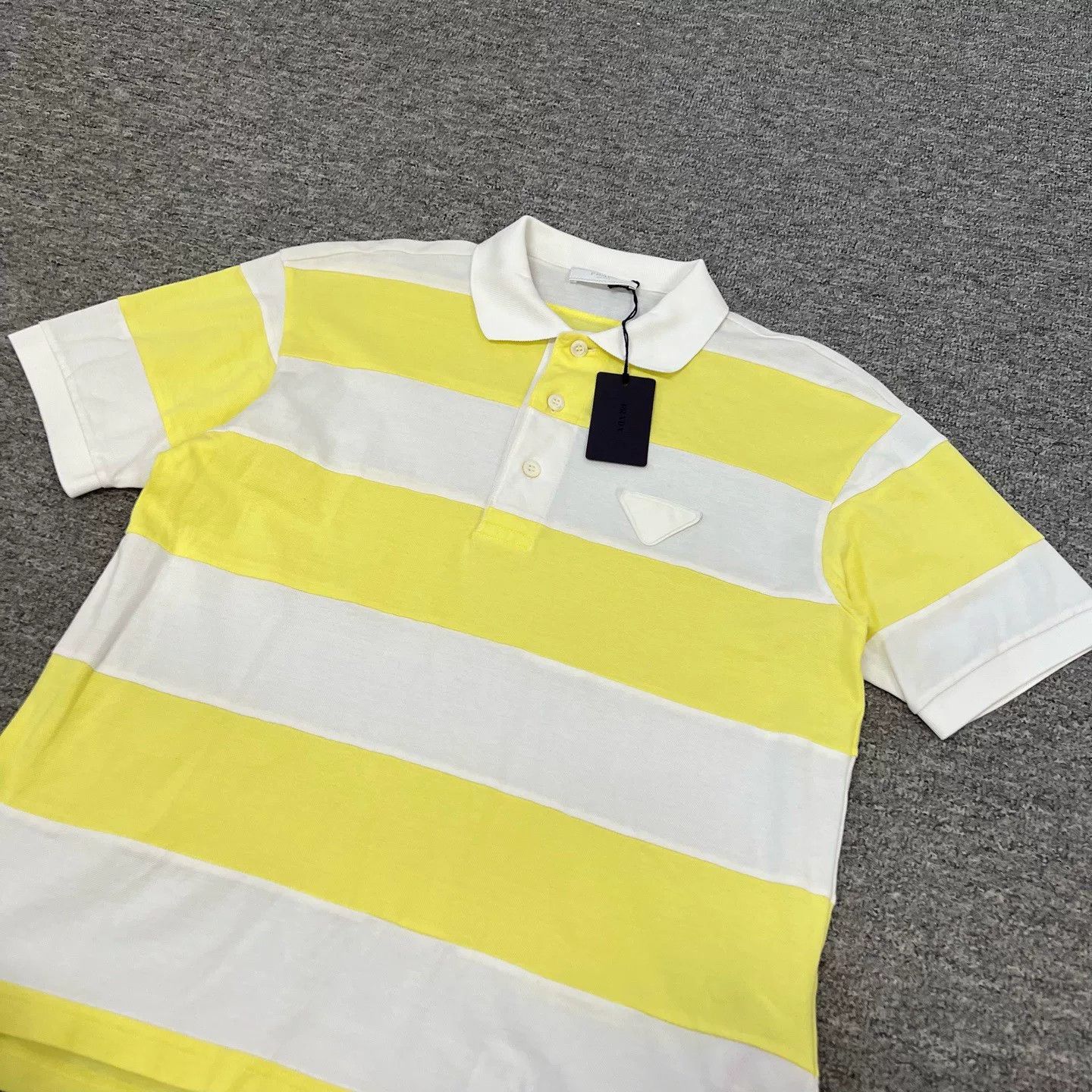 Prada Prada Triangle Logo Striped Short-Sleeve Polo Size US S / EU 44-46 / 1 - 2 Thumbnail