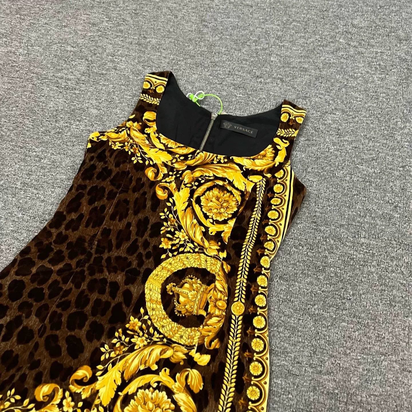 Versace Versace Baroque Leopard Silk Velvet Vest Dress Size S / US 4 / IT 40 - 2 Thumbnail