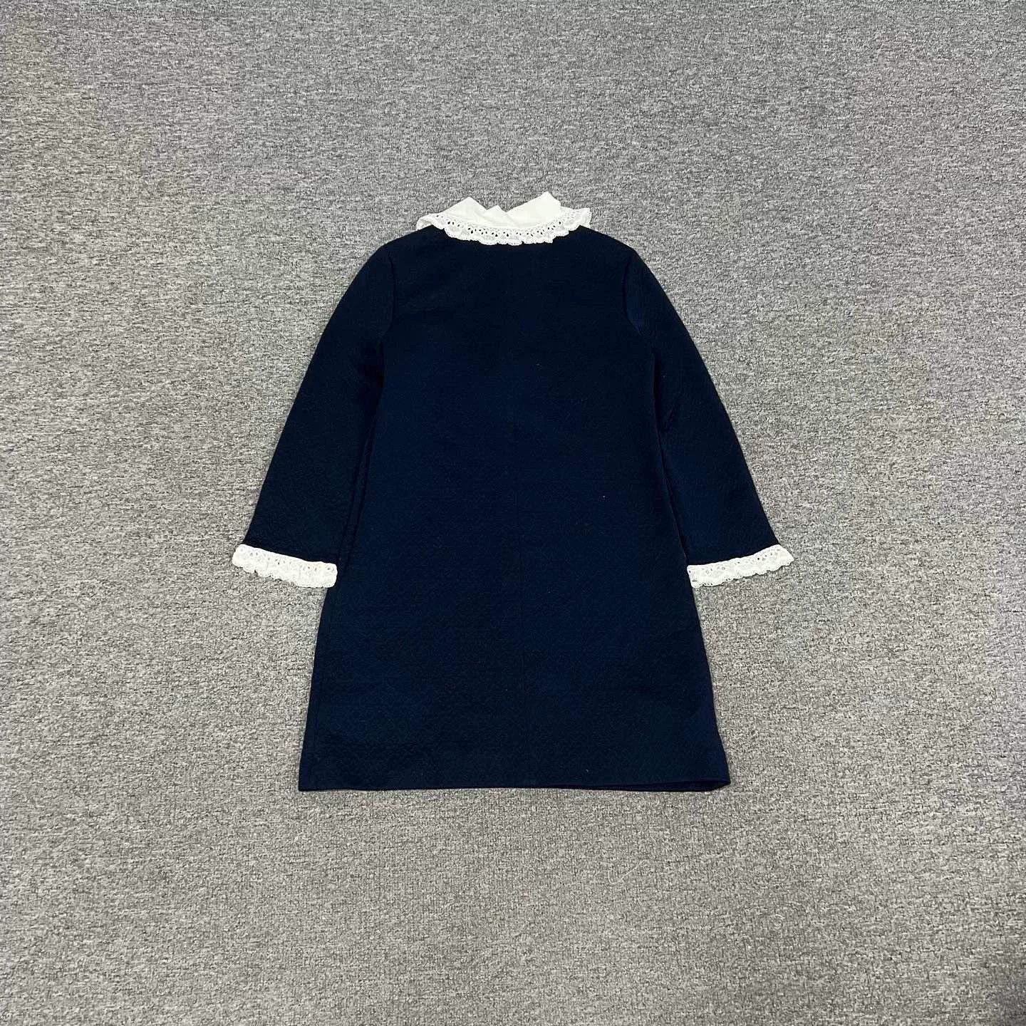 Miu Miu Miu Miu Lace Peter Pan Collar Navy Dress Size M / US 6-8 / IT 42-44 - 8 Thumbnail