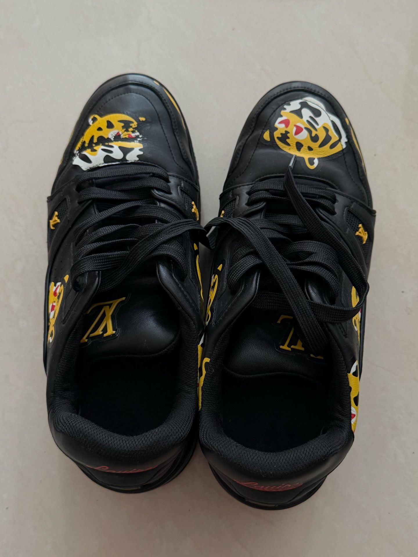 Louis Vuitton LV Trainer Nigo Collaboration Black Sneakers Size US 7 / EU 40 - 3 Thumbnail