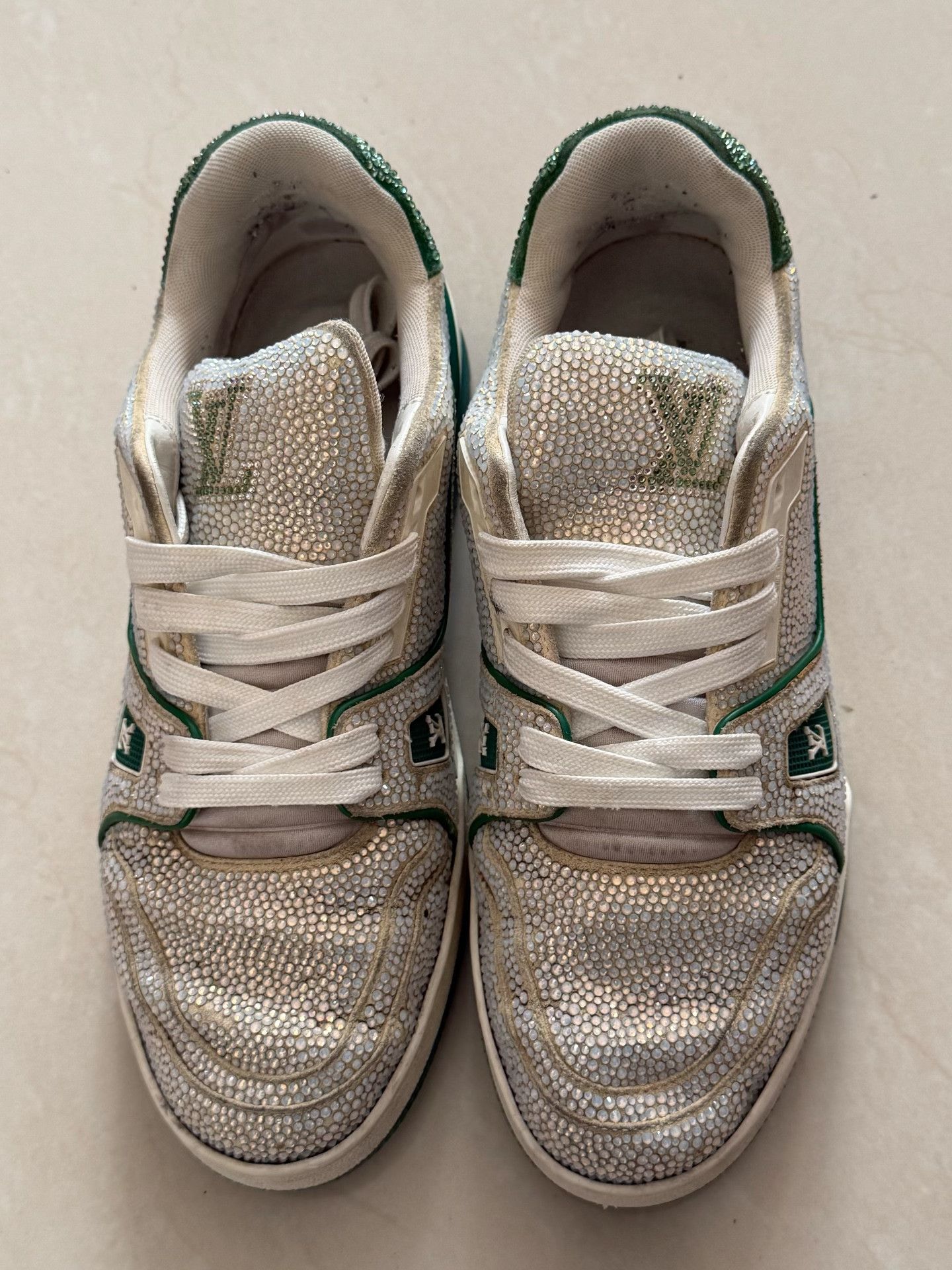 Louis Vuitton Louis Vuitton LV Trainer White Green Size US 7 / EU 40 - 2 Thumbnail