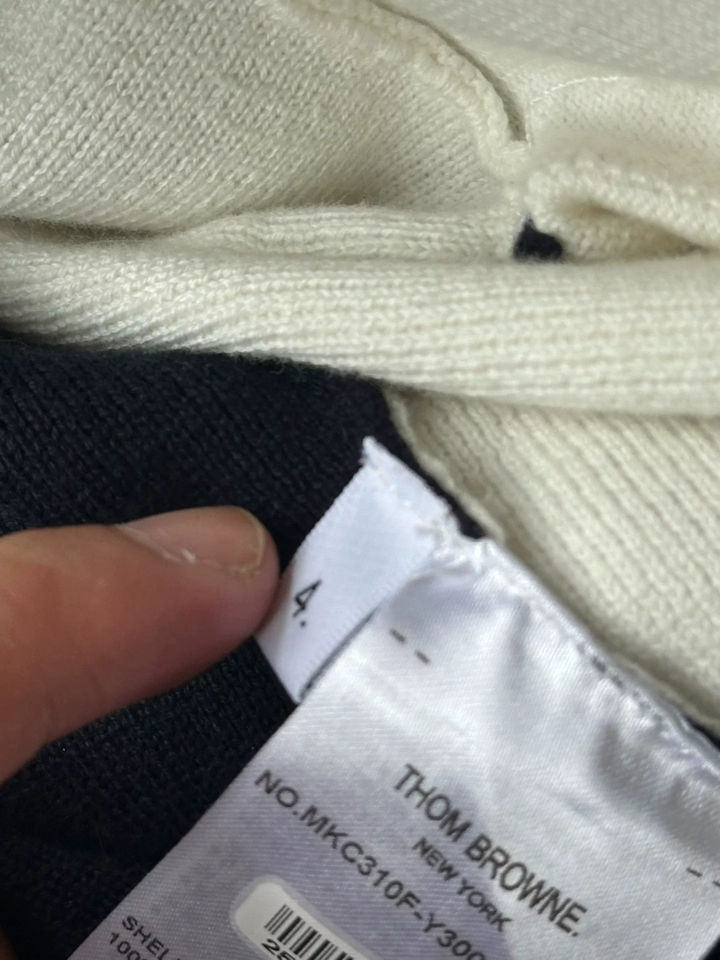 Thom Browne Thom Browne White Blue Panel Cardigan Size US XL / EU 56 / 4 - 3 Thumbnail