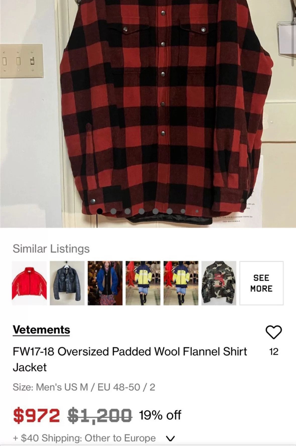 Vetements Vetements SS2018 Oversized Jacket Size US XS / EU 42 / 0 - 2 Thumbnail