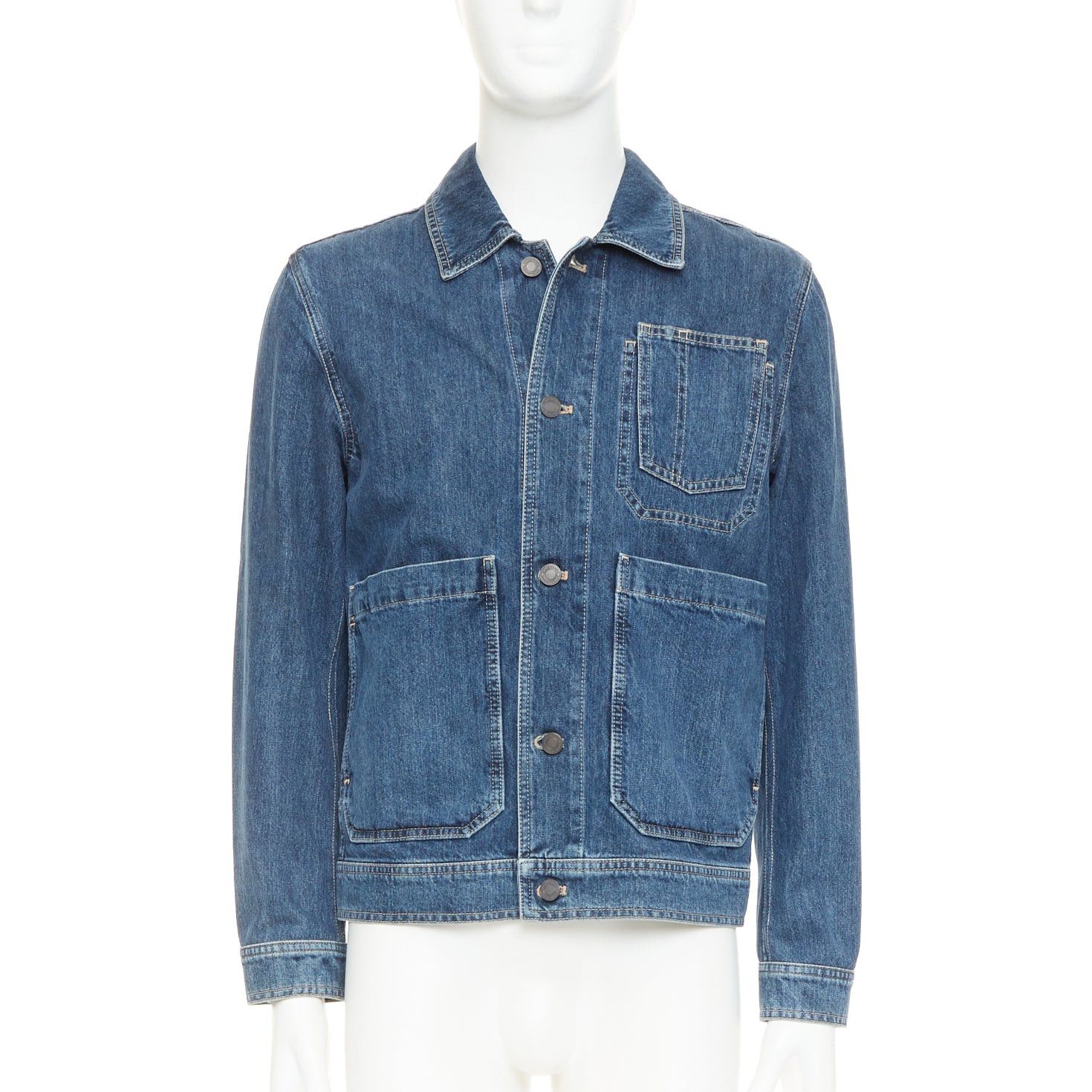 Bottega Veneta BOTTEGA VENETA blue washed denim patch pocket discreet logo chore jacket IT48 M Size US M / EU 48-50 / 2 - 3 Thumbnail
