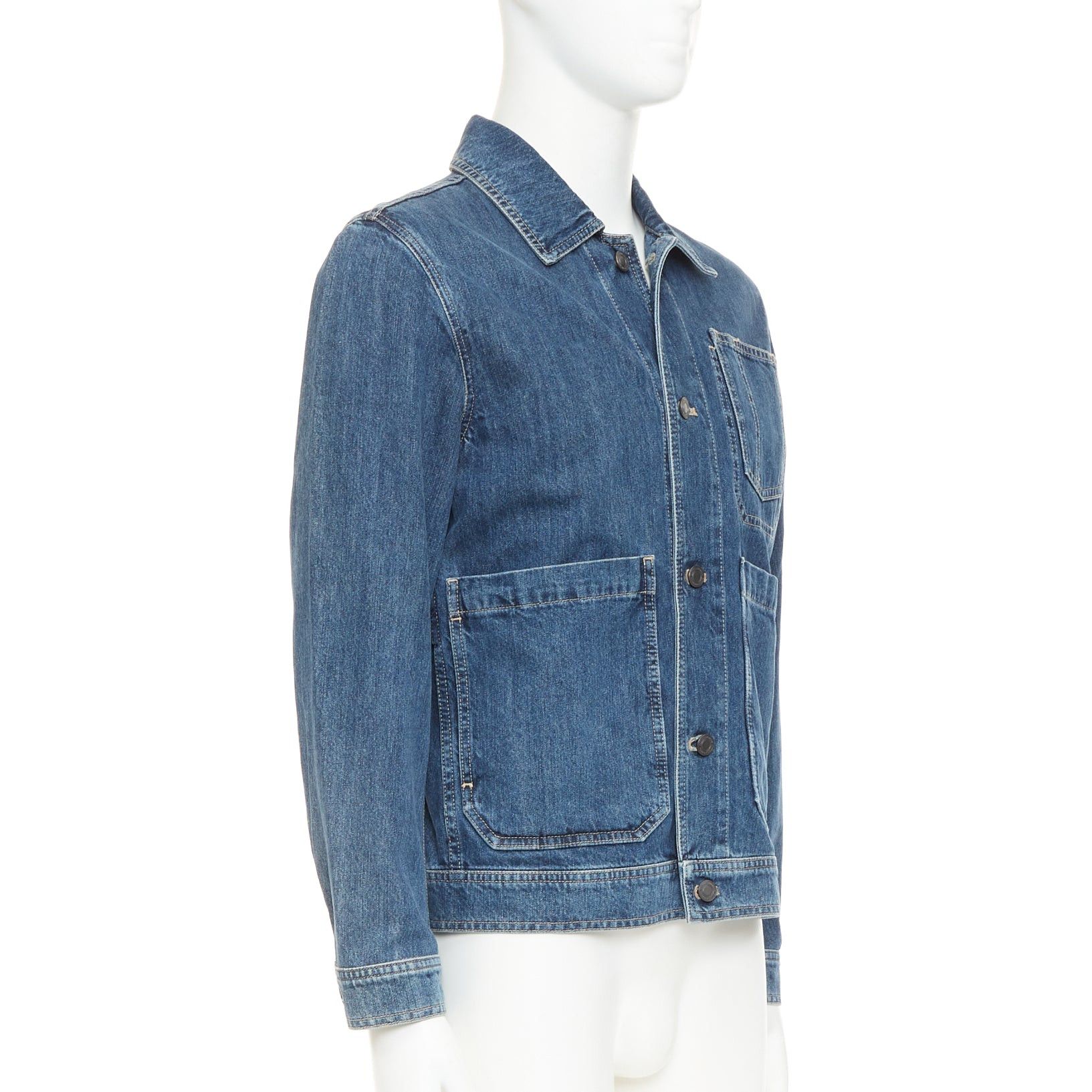 Bottega Veneta BOTTEGA VENETA blue washed denim patch pocket discreet logo chore jacket IT48 M Size US M / EU 48-50 / 2 - 4 Thumbnail