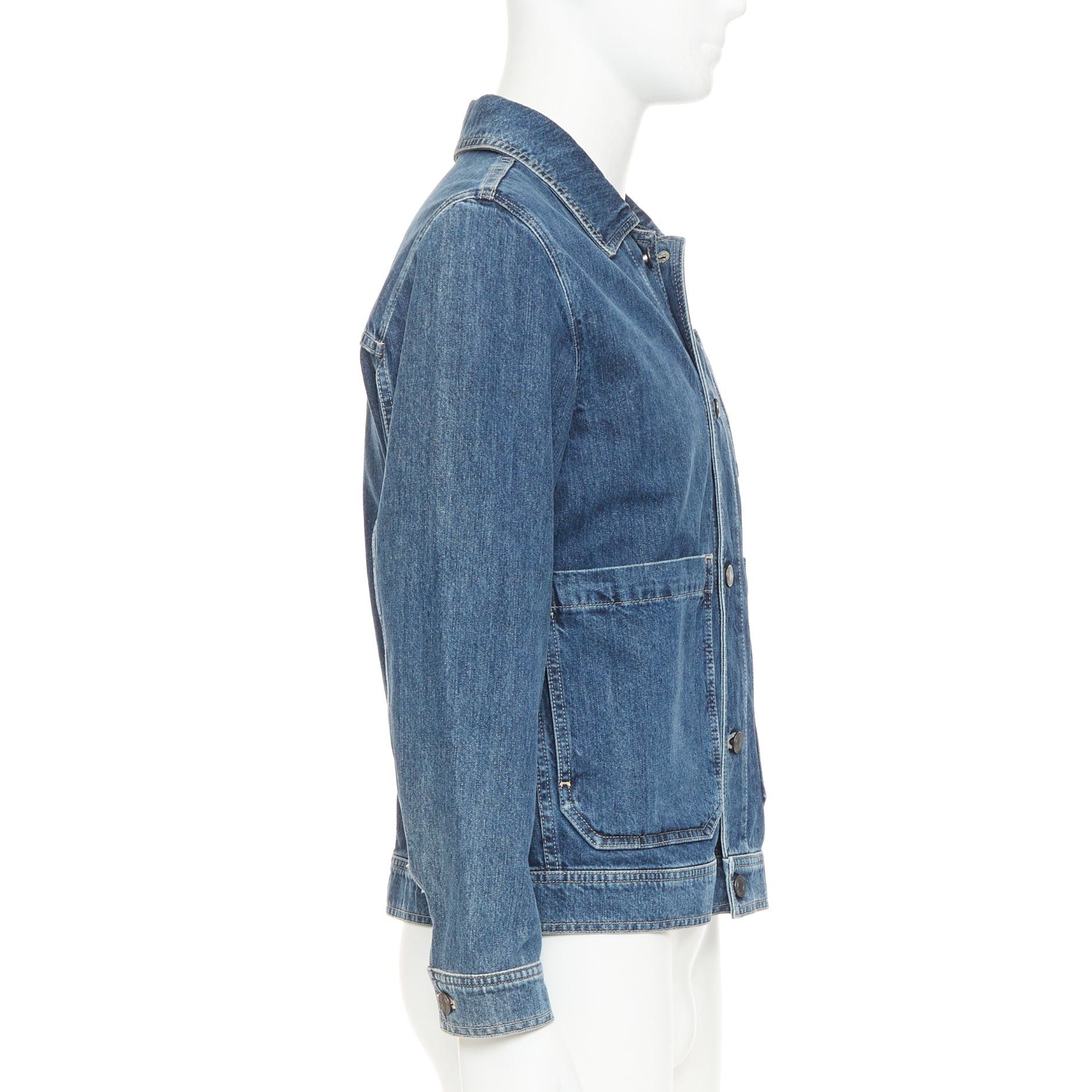 Bottega Veneta BOTTEGA VENETA blue washed denim patch pocket discreet logo chore jacket IT48 M Size US M / EU 48-50 / 2 - 5 Thumbnail
