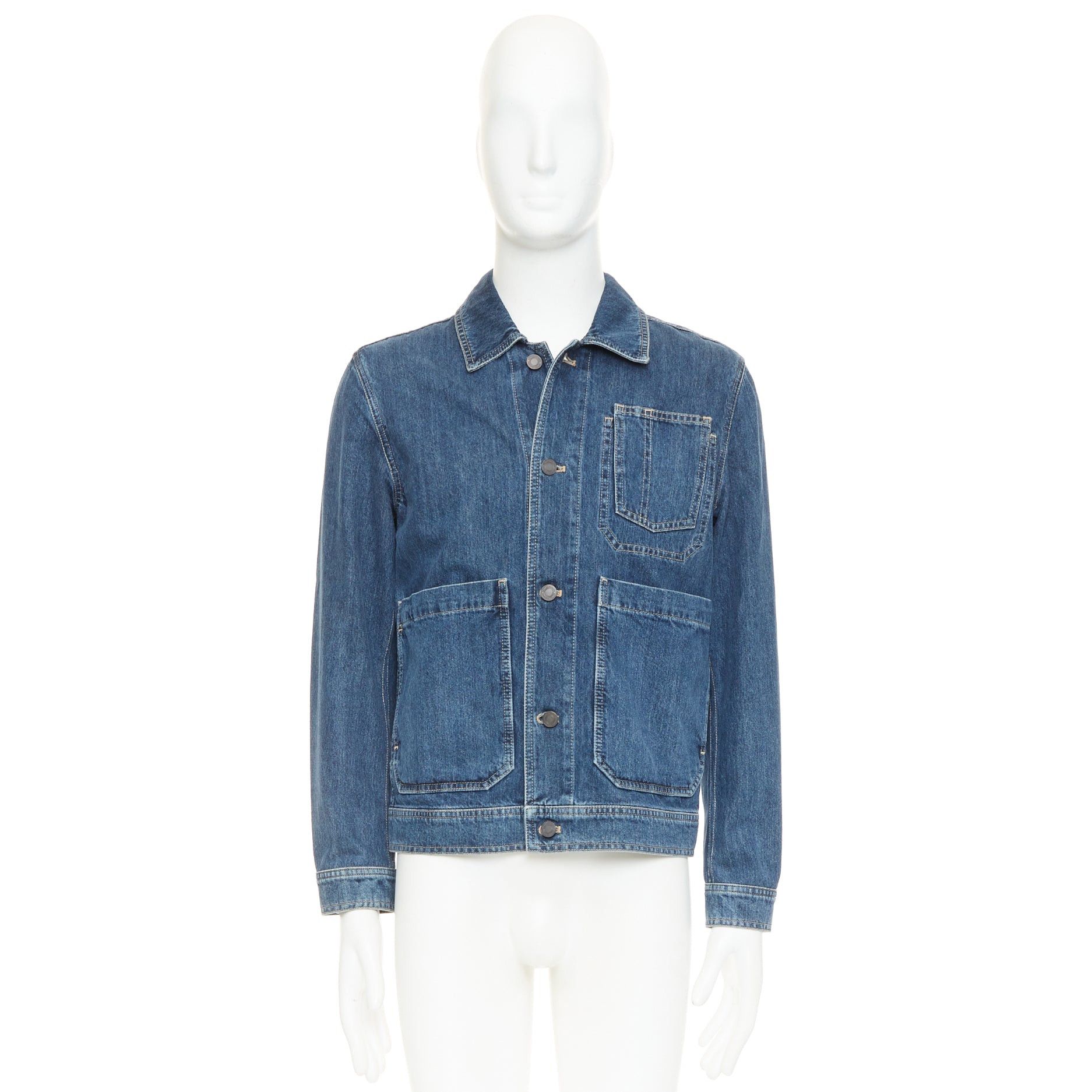 Bottega Veneta BOTTEGA VENETA blue washed denim patch pocket discreet logo chore jacket IT48 M Size US M / EU 48-50 / 2 - 10 Thumbnail