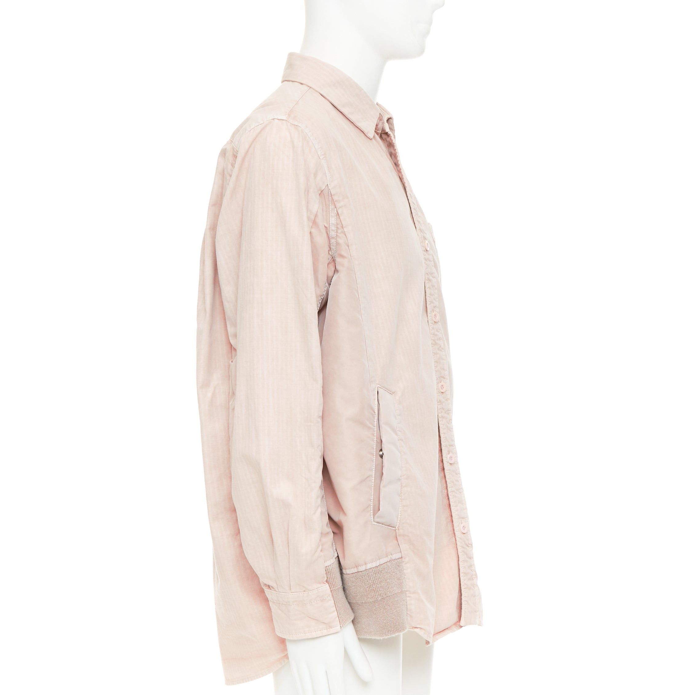 Sacai SACAI 2024 dirty pink garment dye ripstop nylon twill bomber shirt hybrid JP3 L Size US L / EU 52-54 / 3 - 4 Thumbnail