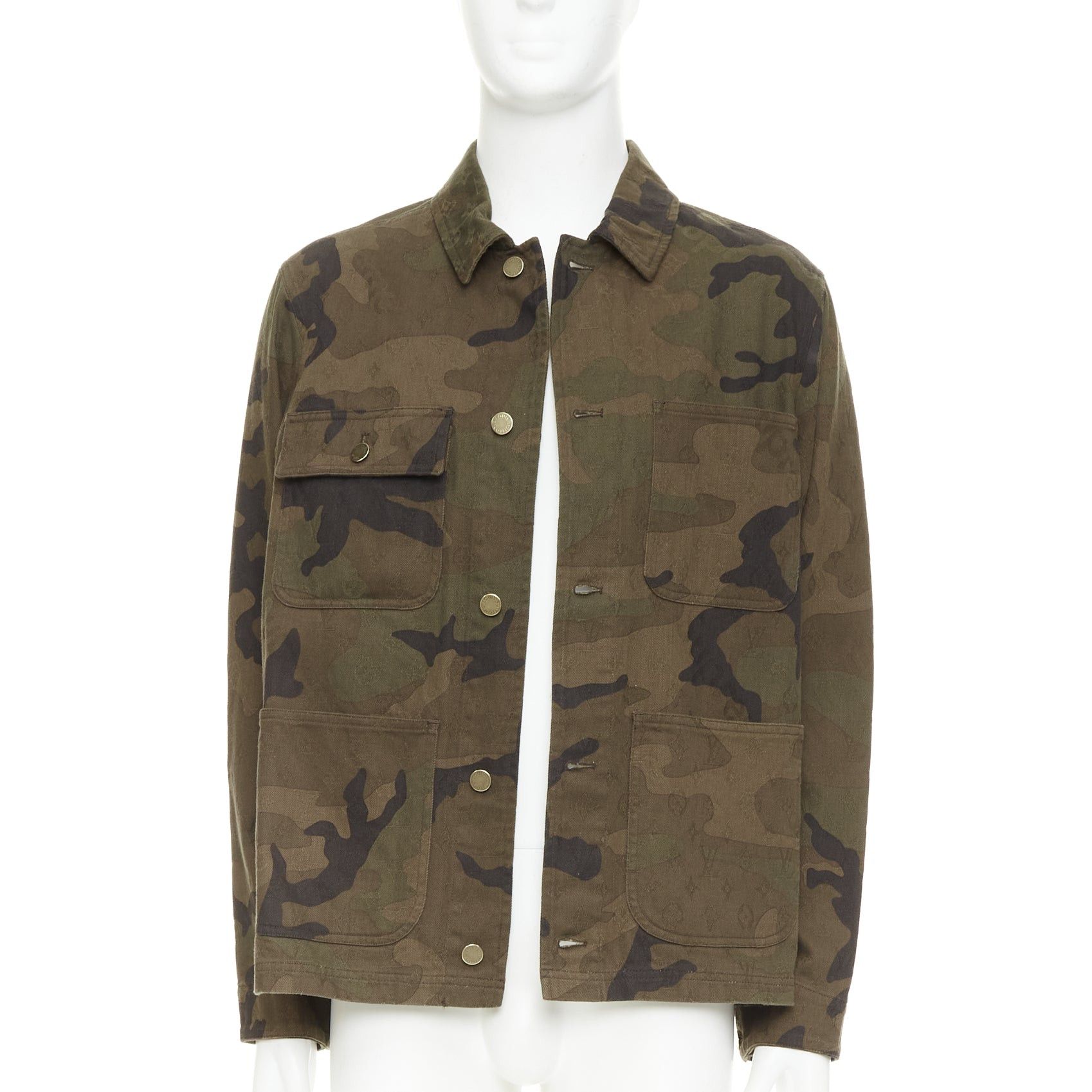 Louis Vuitton rare LOUIS VUITTON SUPREME 2017 green monogram camo jacquard chore jacket FR44 XS Size US XS / EU 42 / 0 - 3 Thumbnail