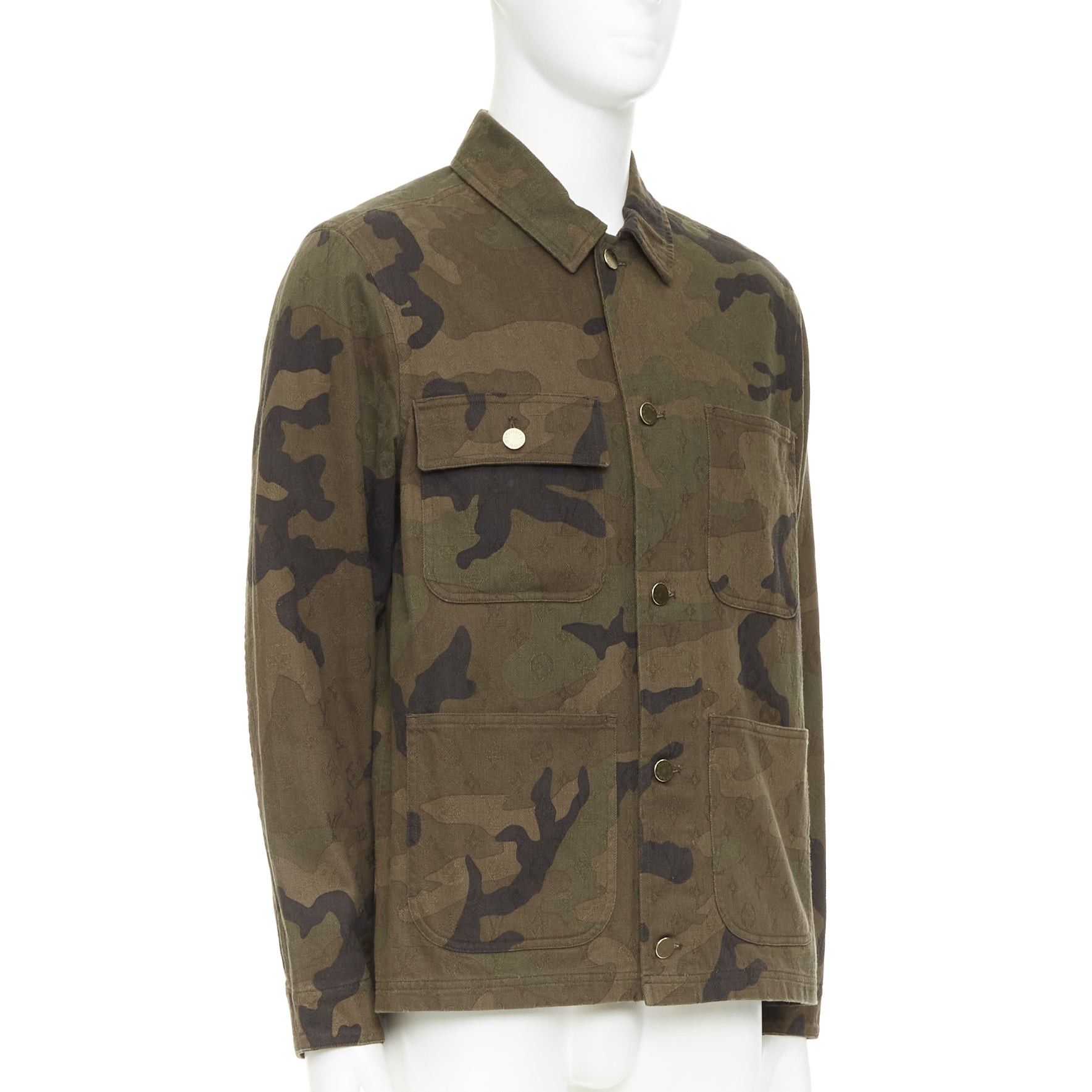Louis Vuitton rare LOUIS VUITTON SUPREME 2017 green monogram camo jacquard chore jacket FR44 XS Size US XS / EU 42 / 0 - 4 Thumbnail