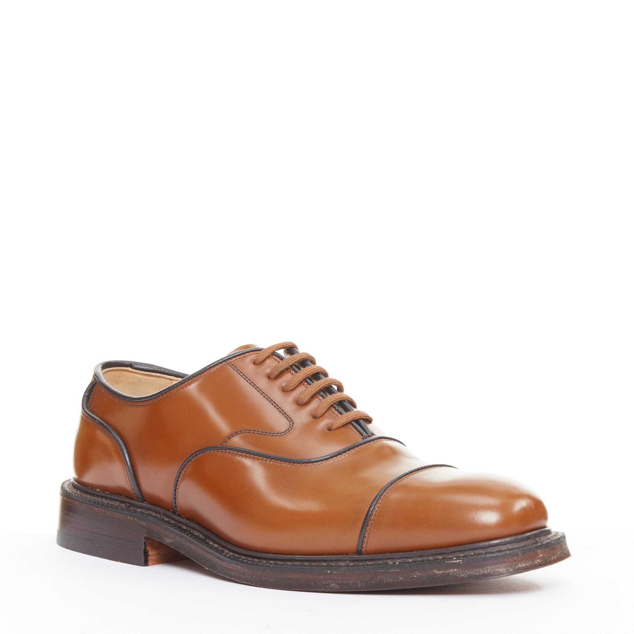 Church's CHURCH'S Lancaster sandalwood tan brown polished binder leather welted oxford loafer shoes UK5 EU39 Size US 6 / EU 39 - 2 Thumbnail