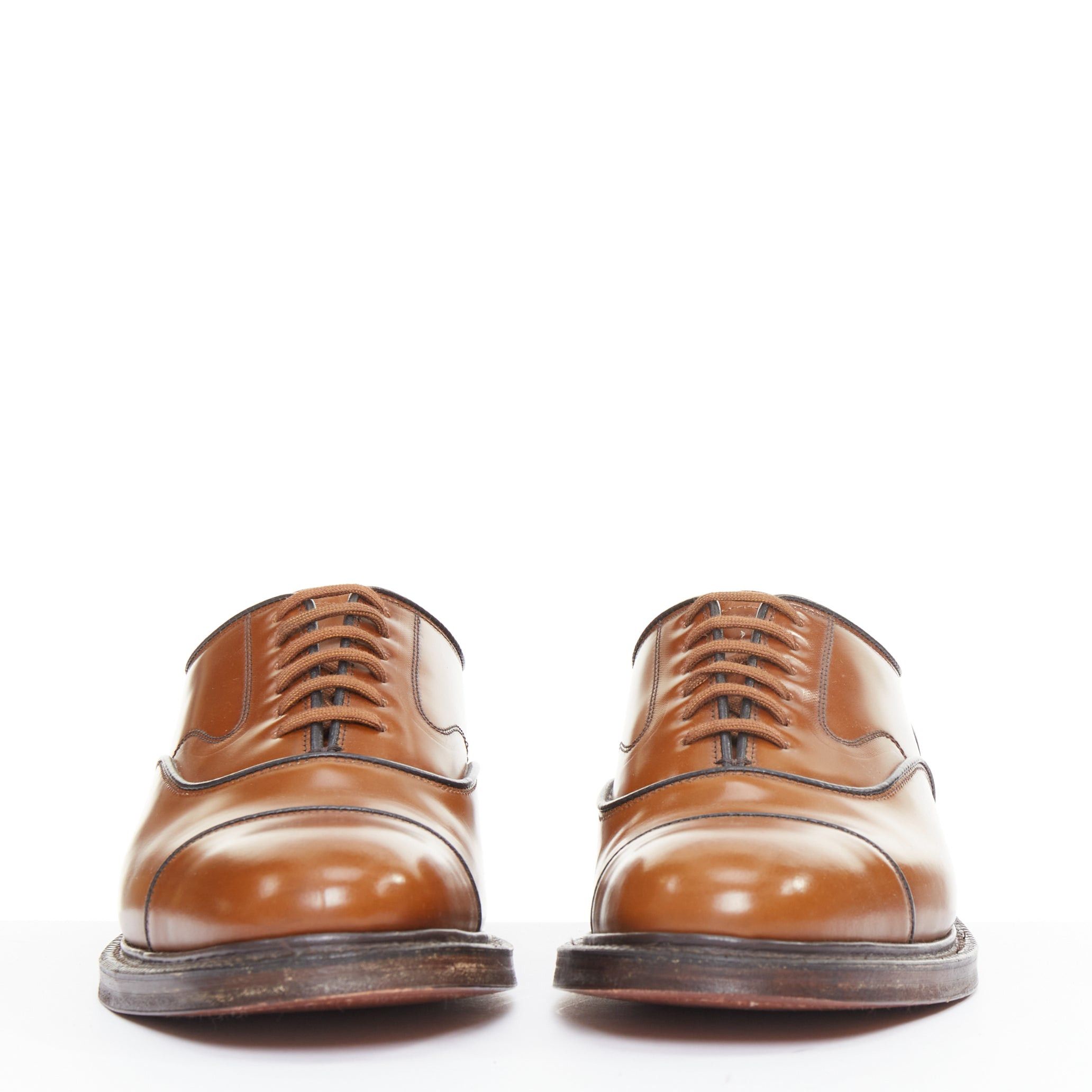 Church's CHURCH'S Lancaster sandalwood tan brown polished binder leather welted oxford loafer shoes UK5 EU39 Size US 6 / EU 39 - 3 Thumbnail