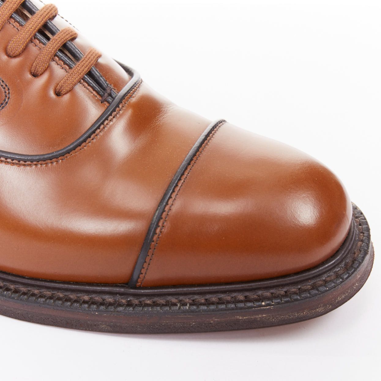 Church's CHURCH'S Lancaster sandalwood tan brown polished binder leather welted oxford loafer shoes UK5 EU39 Size US 6 / EU 39 - 7 Thumbnail